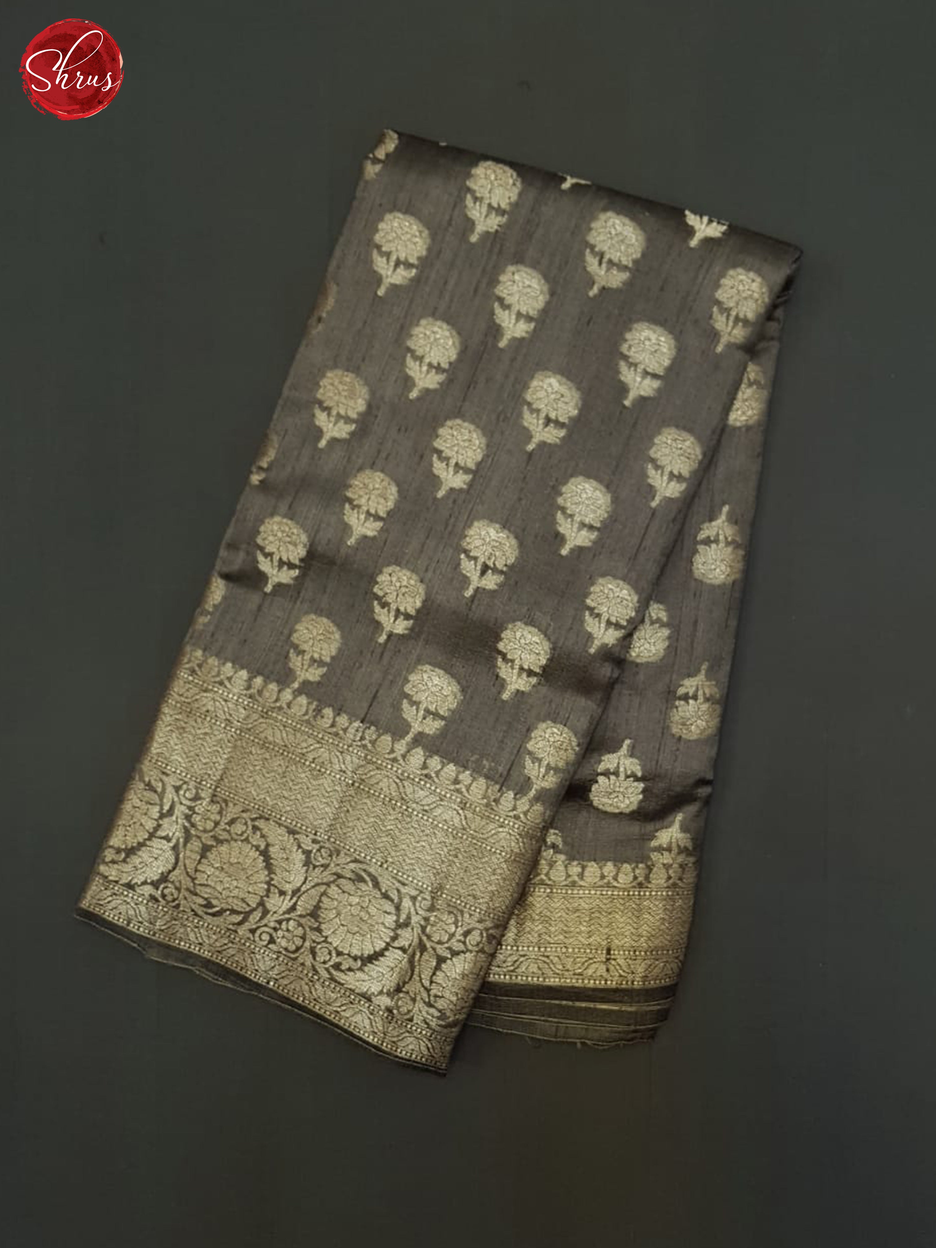 Grey (Single Tone) - Dupion Saree - Shop on ShrusEternity.com