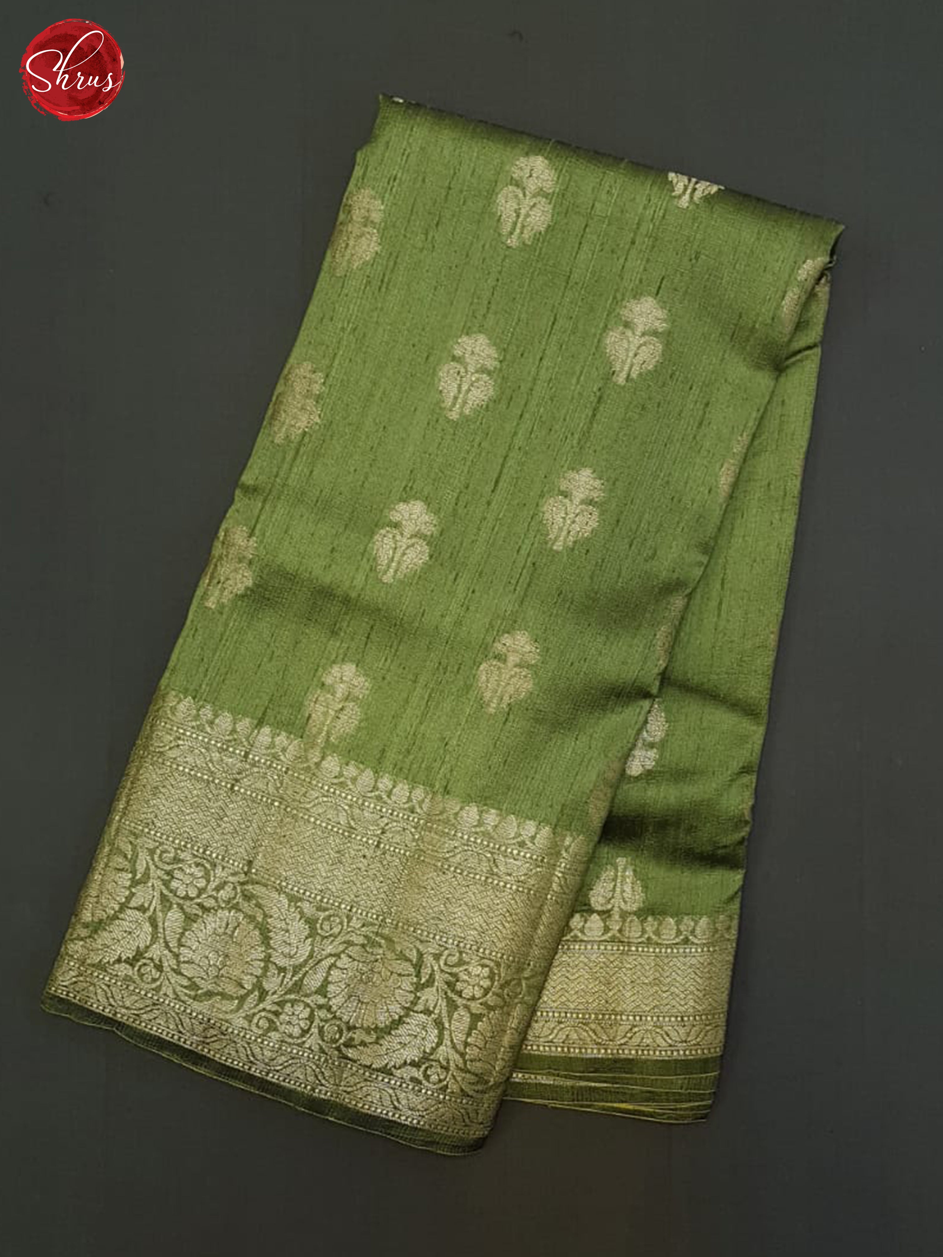 Green(Single Tone) - Dupion Saree - Shop on ShrusEternity.com