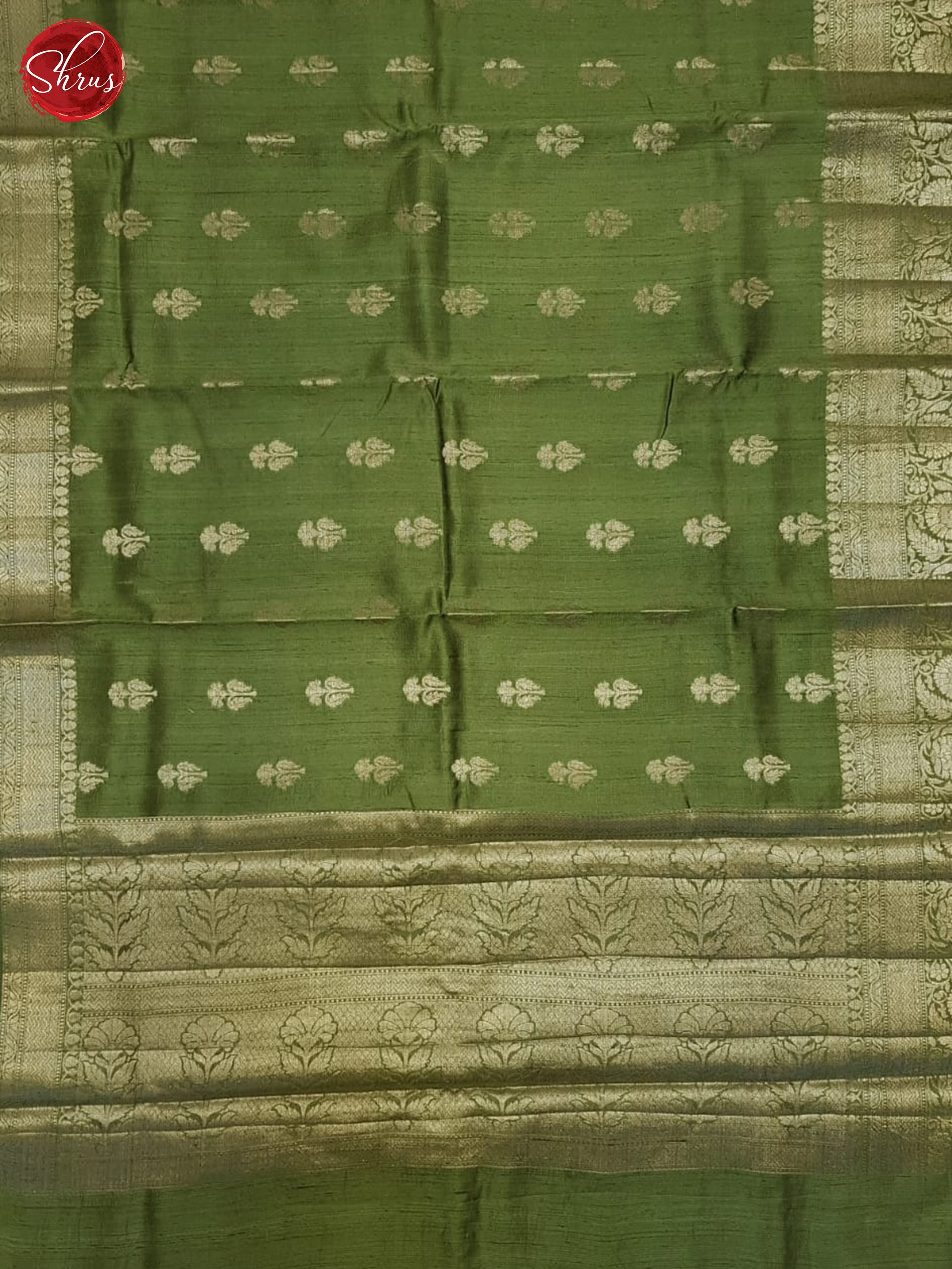 Green(Single Tone) - Dupion Saree - Shop on ShrusEternity.com