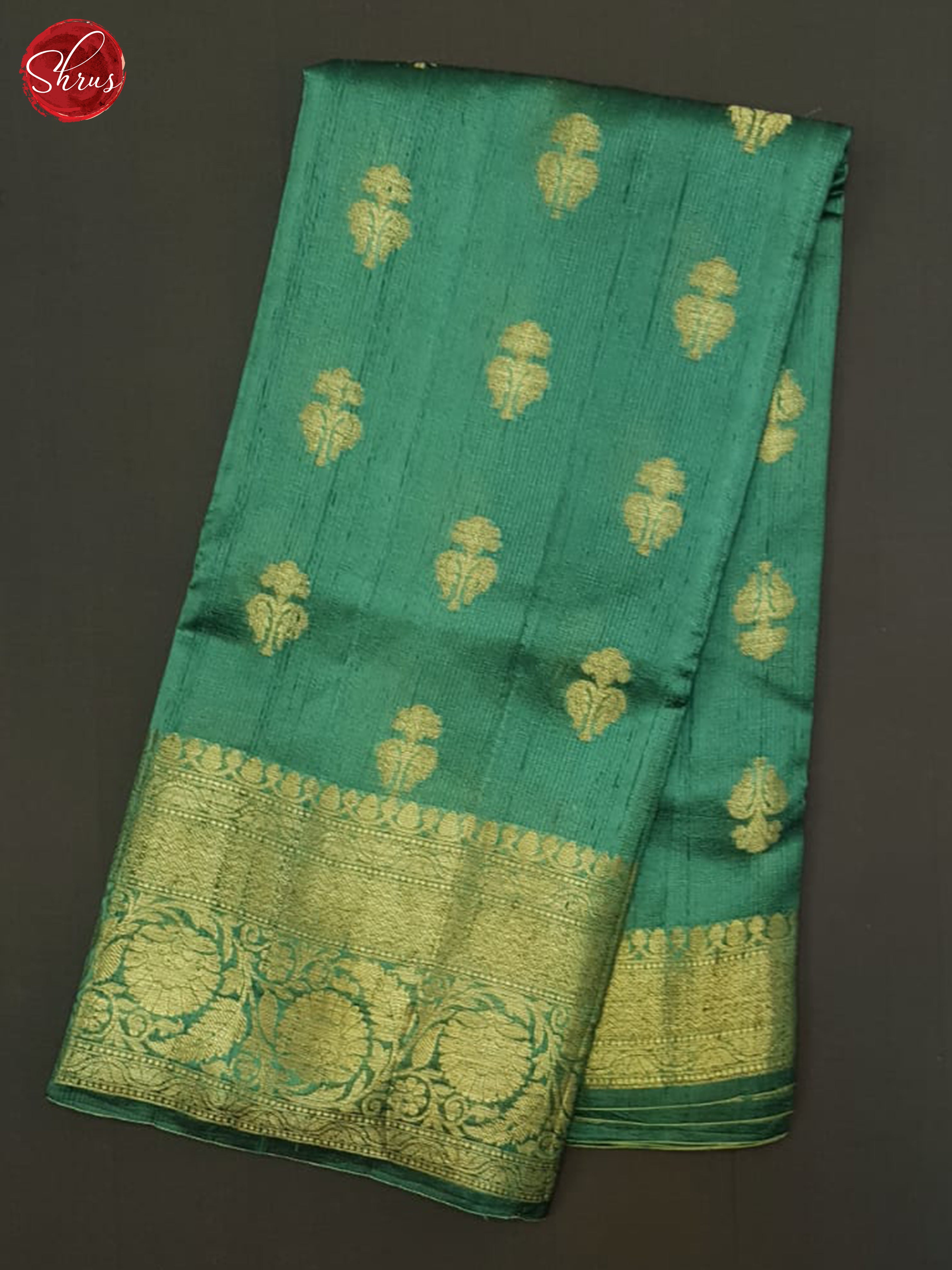Green(Single Tone) - Dupion Saree - Shop on ShrusEternity.com