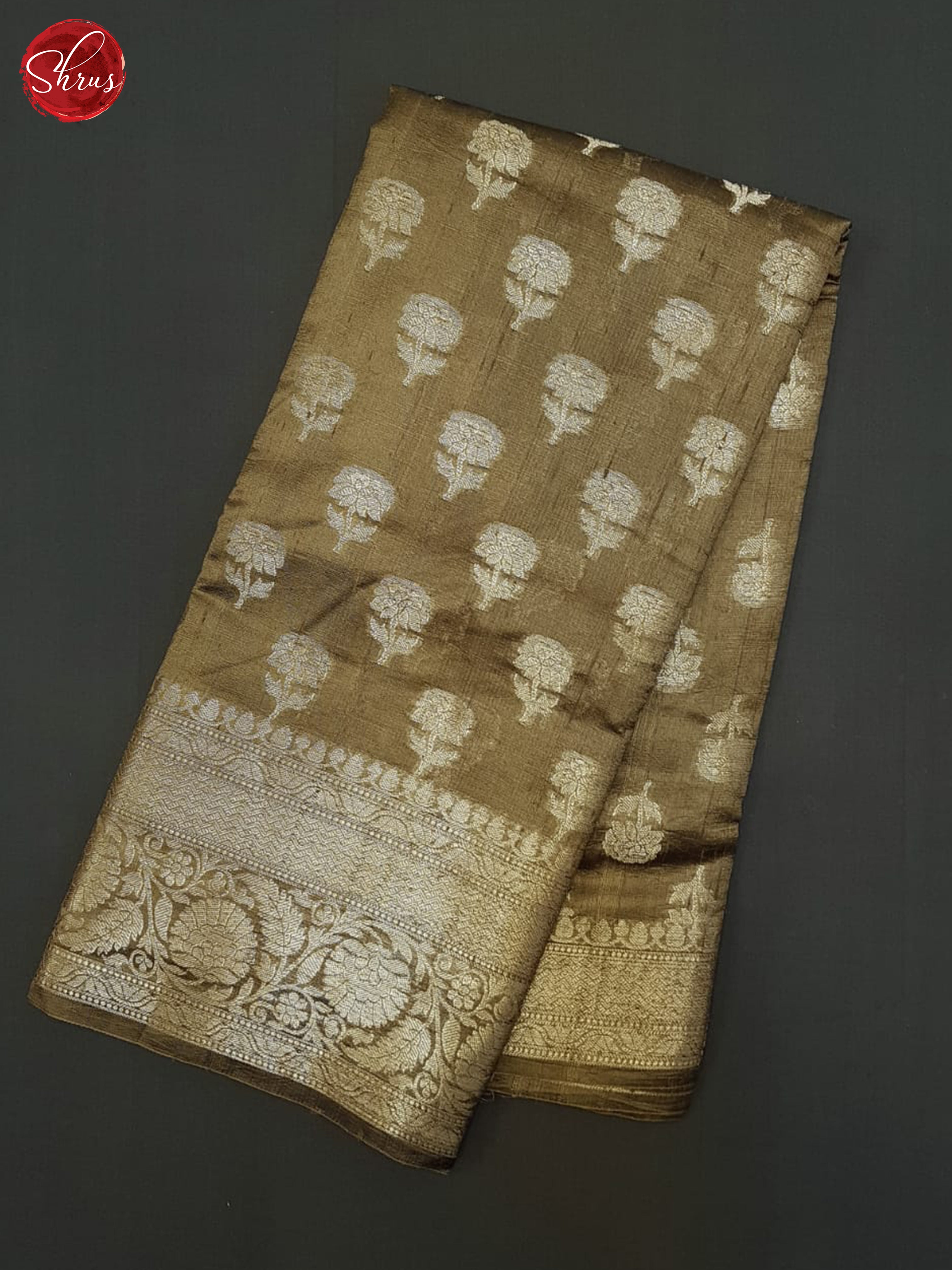 Brown(Single Tone) - Dupion Saree - Shop on ShrusEternity.com