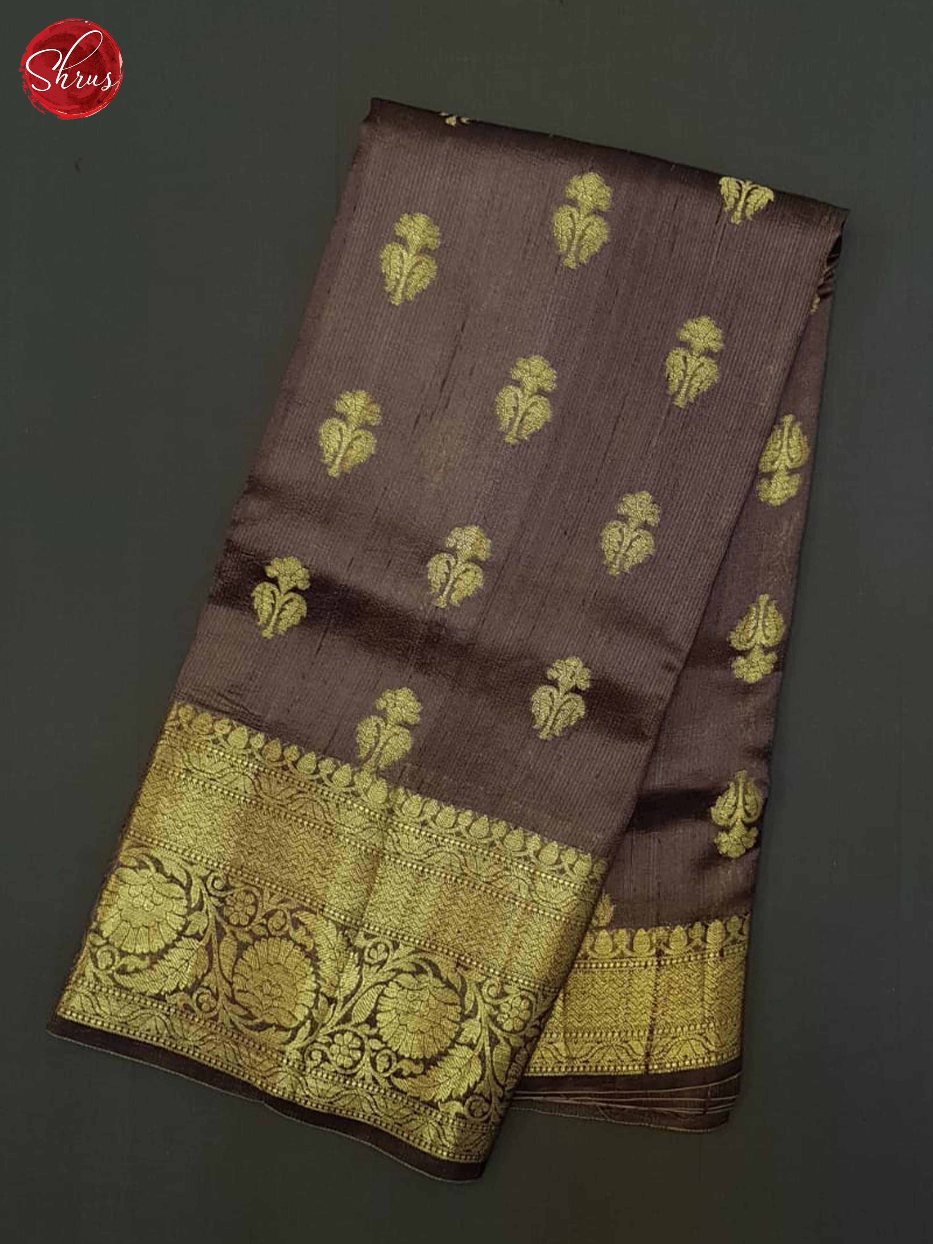 Brown(Single Tone) - Dupion Saree - Shop on ShrusEternity.com