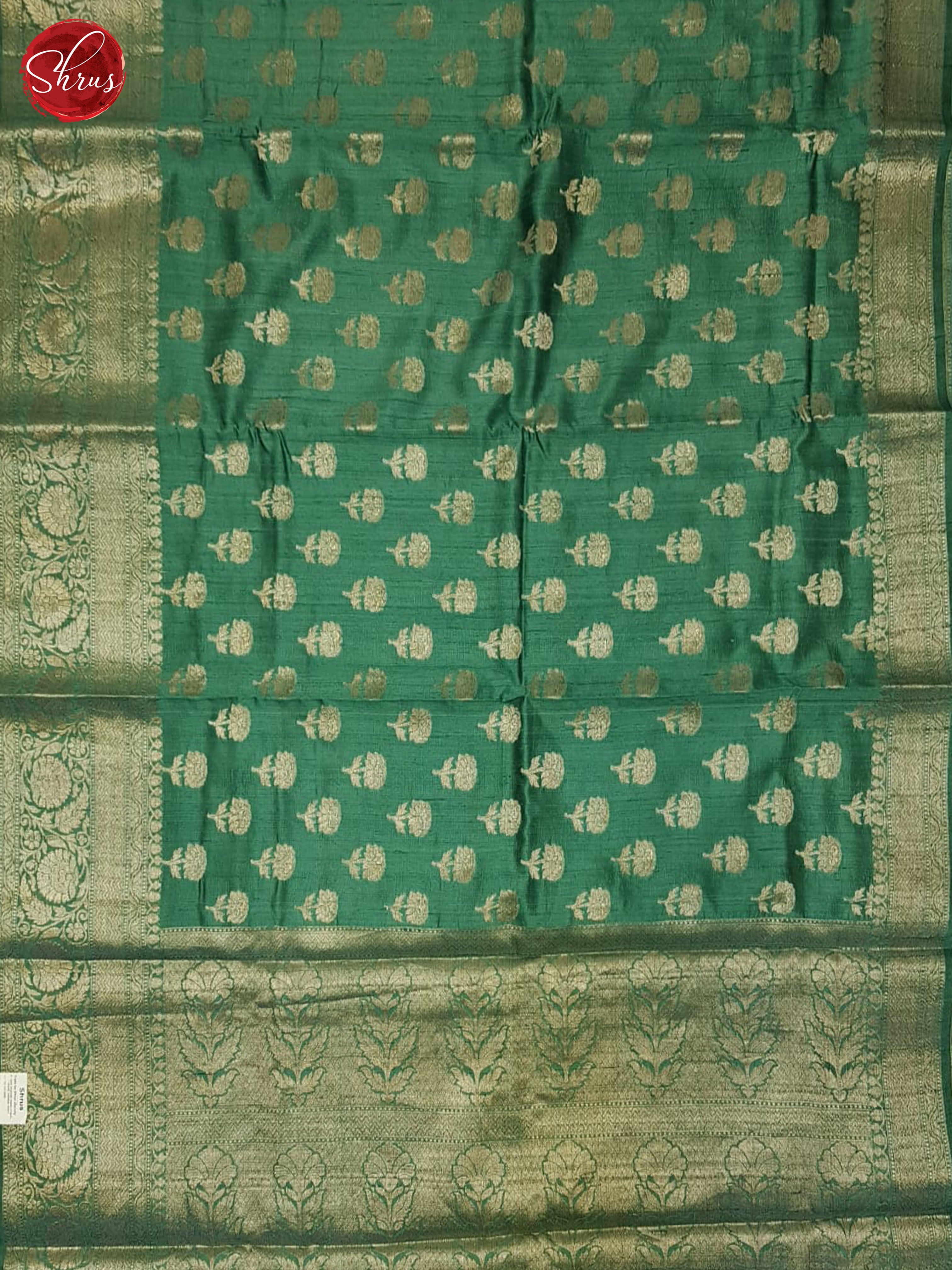 Teal Green(Single Tone)- Dupion Saree - Shop on ShrusEternity.com