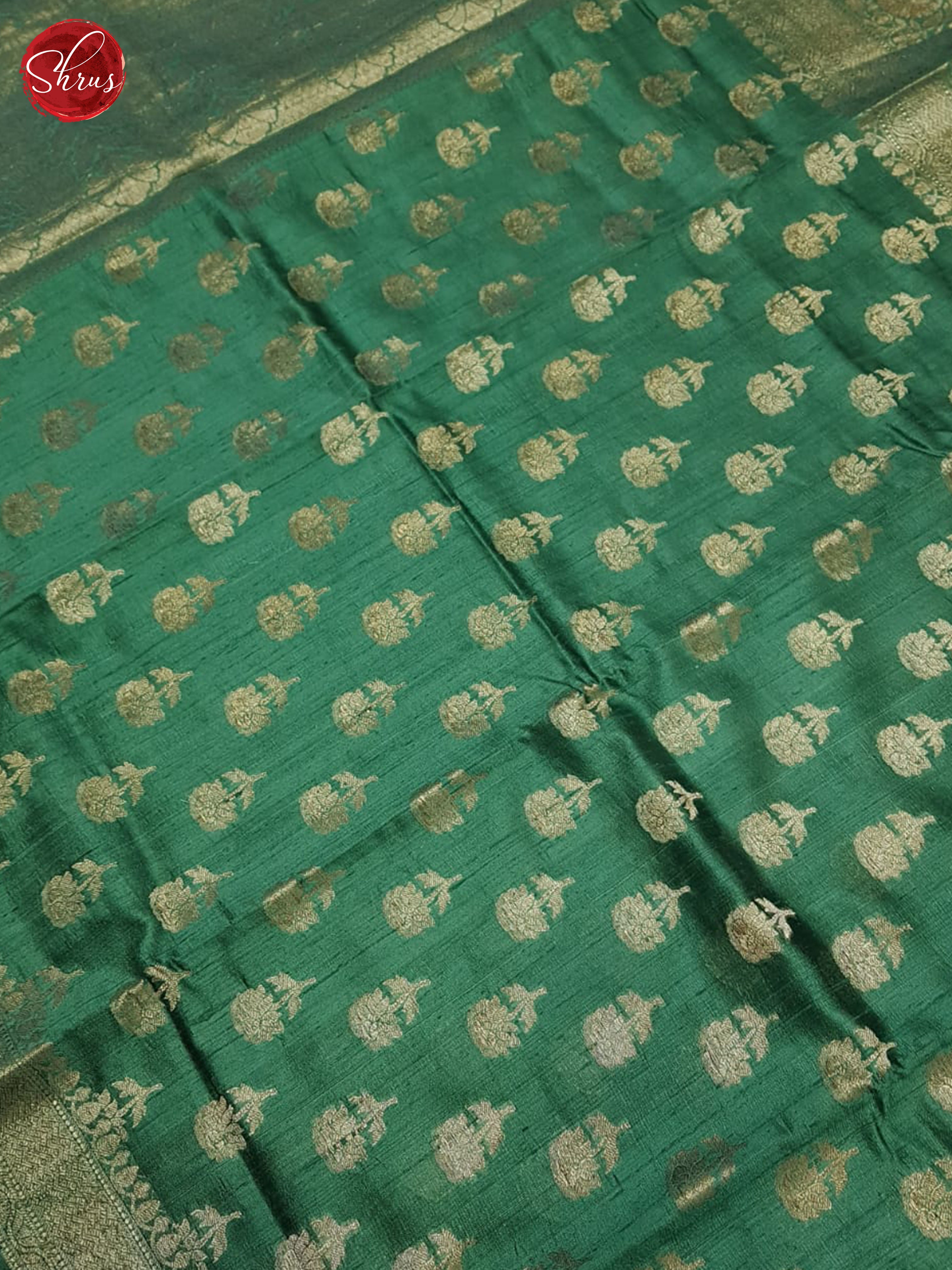 Teal Green(Single Tone)- Dupion Saree - Shop on ShrusEternity.com