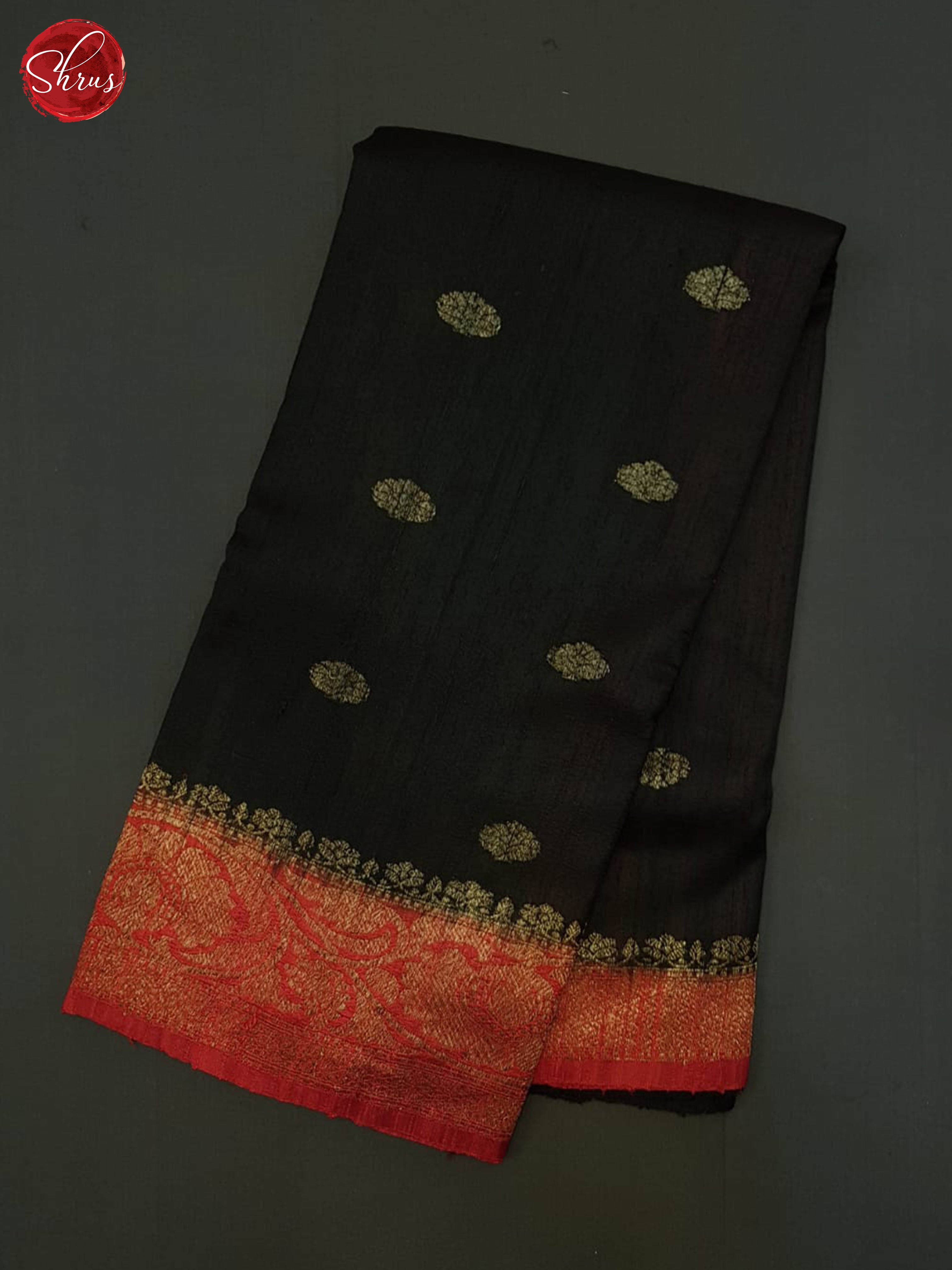 Black & Red - Dupion Saree - Shop on ShrusEternity.com