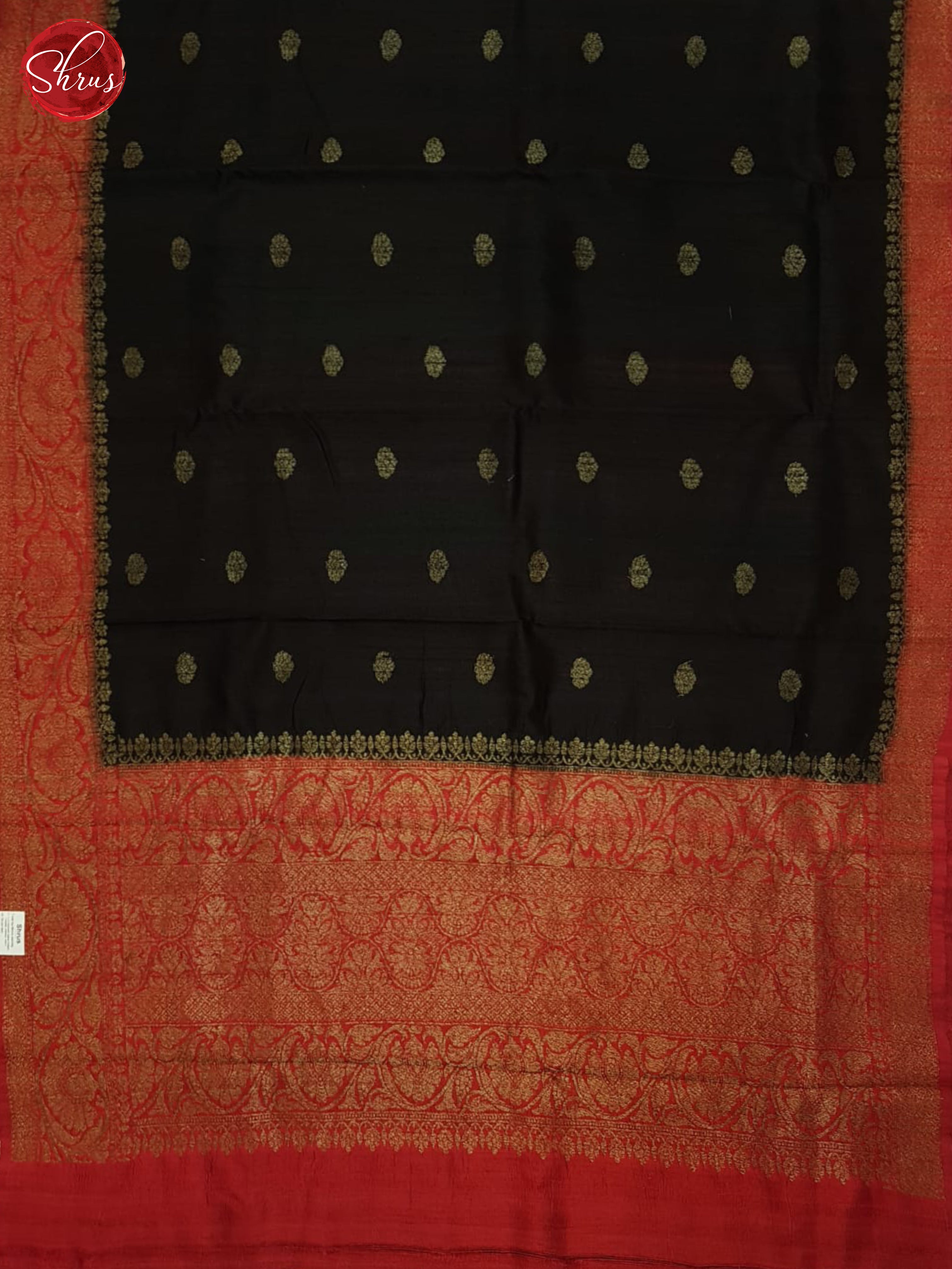 Black & Red - Dupion Saree - Shop on ShrusEternity.com