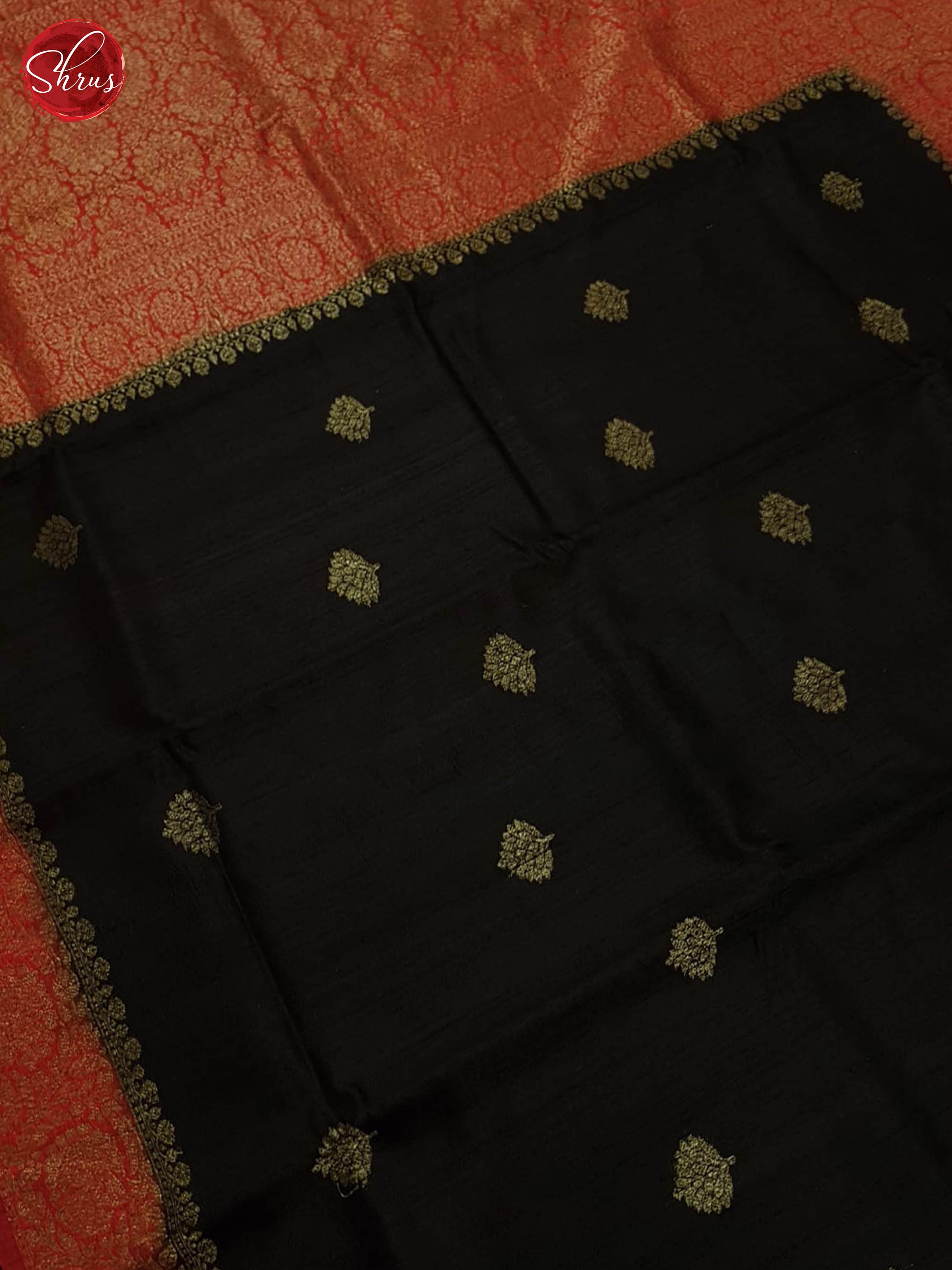 Black And Red- Dupion Silk Saree - Shop on ShrusEternity.com