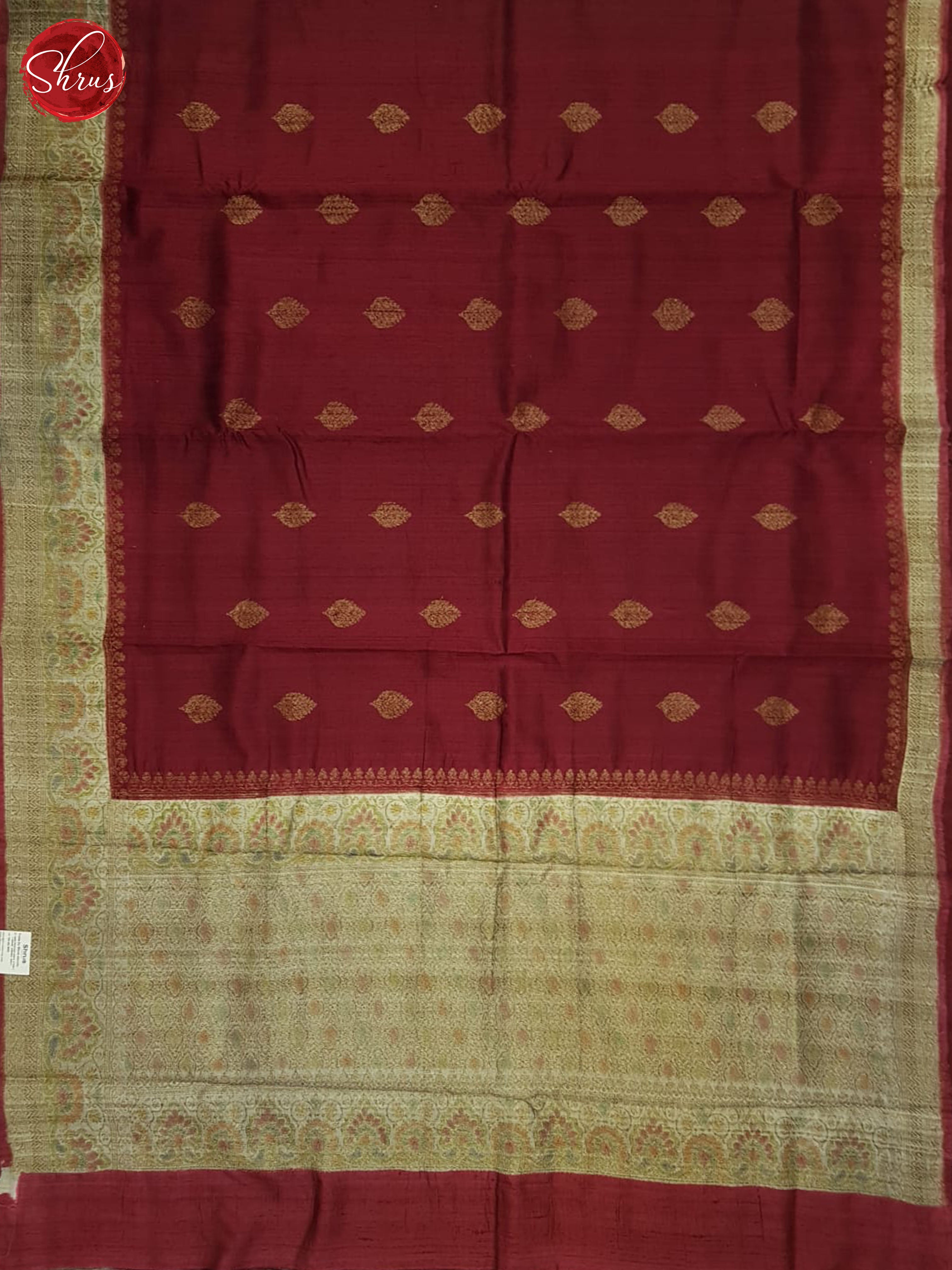 Maroon(single Tone)- Dupion Saree - Shop on ShrusEternity.com