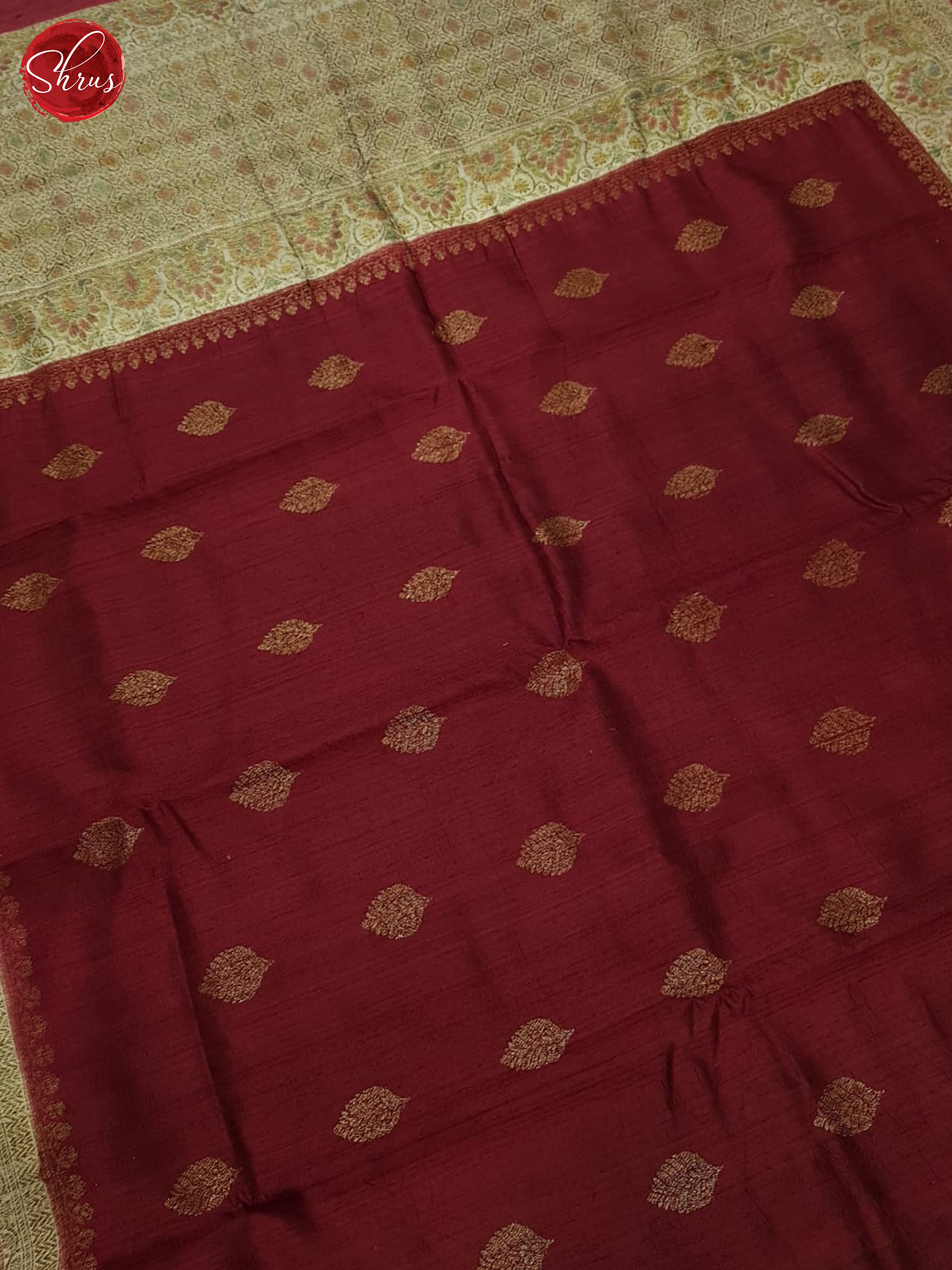 Maroon(single Tone)- Dupion Saree - Shop on ShrusEternity.com