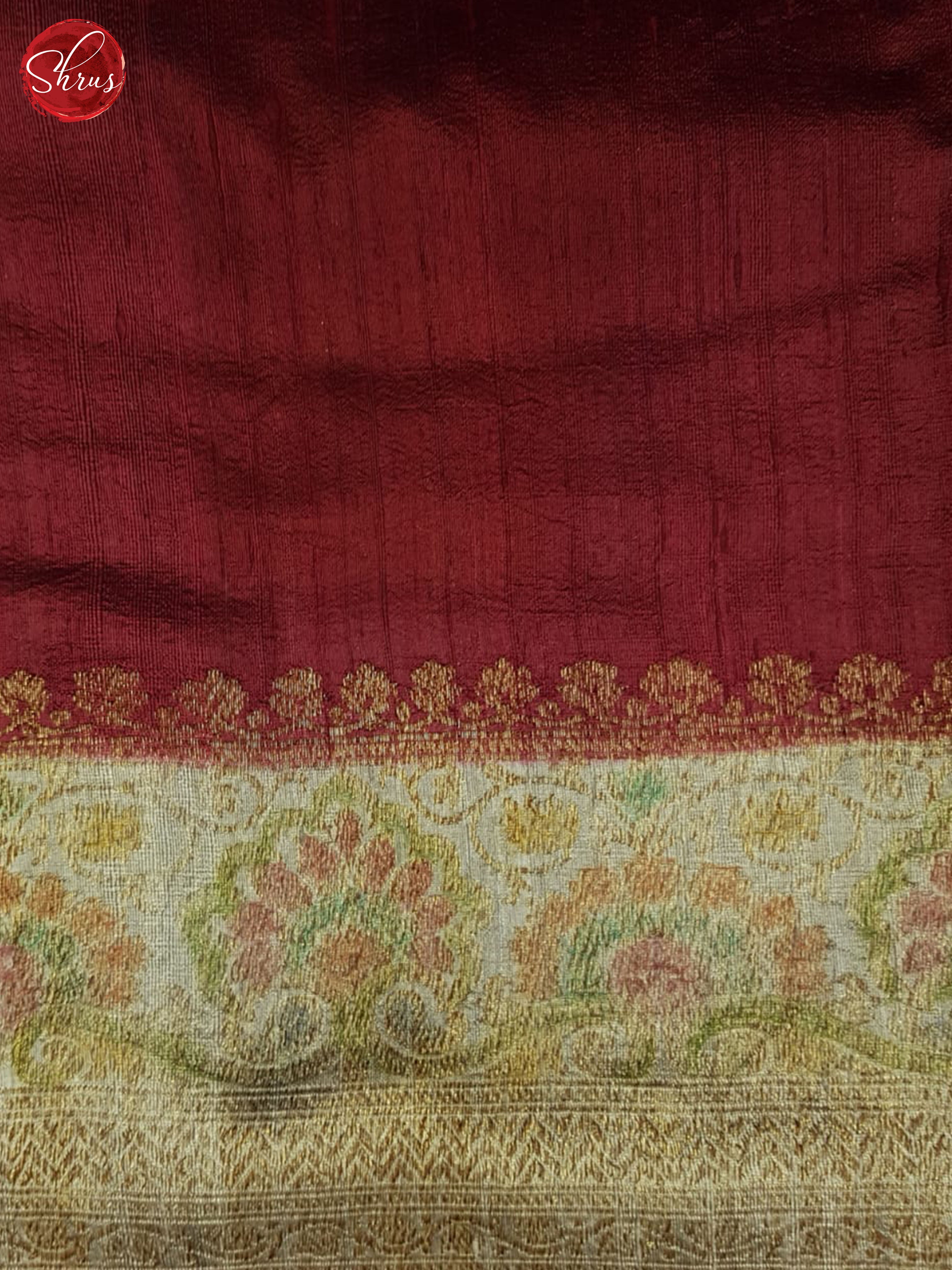 Maroon(single Tone)- Dupion Saree - Shop on ShrusEternity.com