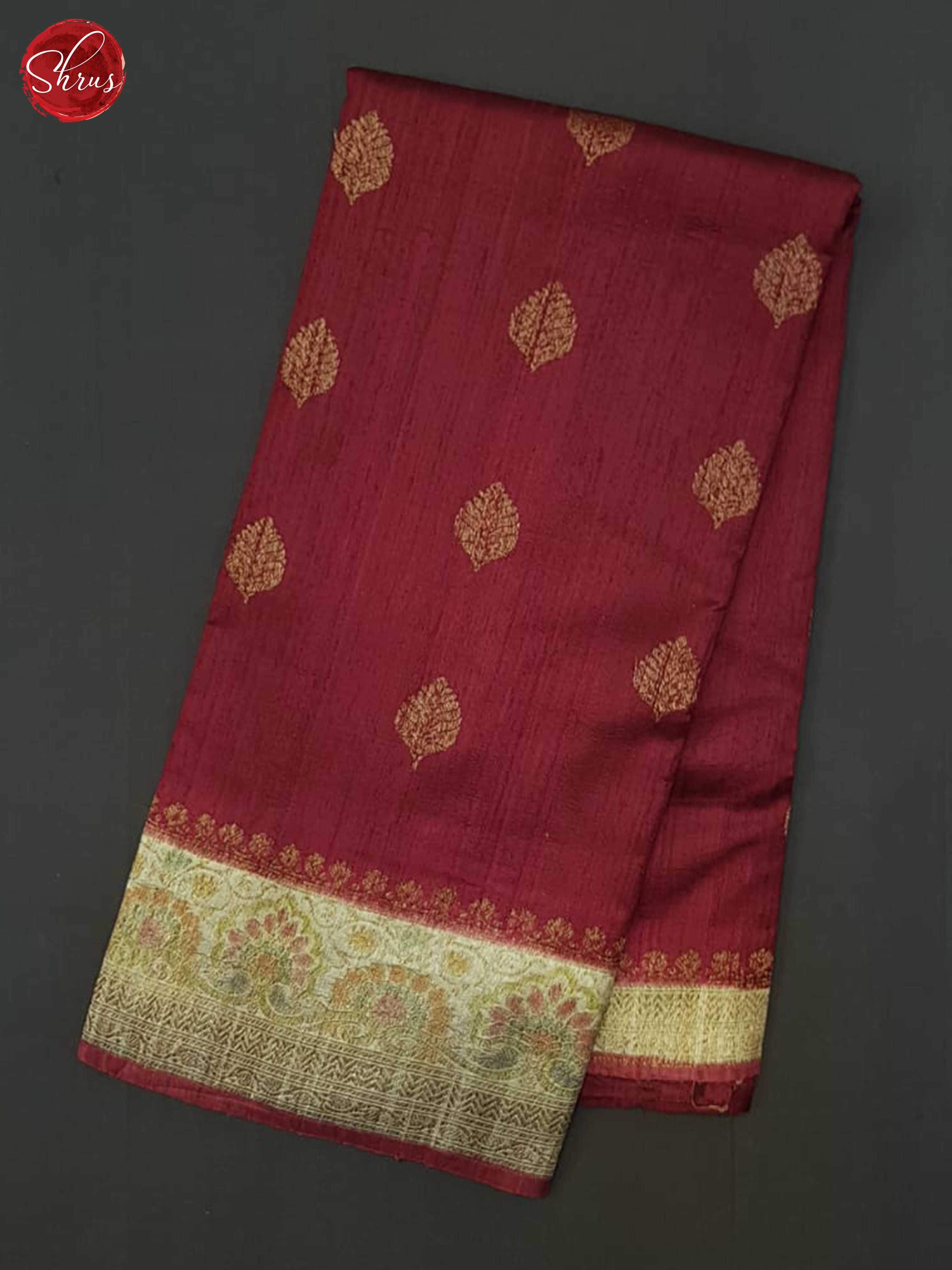 Maroon(single Tone)- Dupion Saree - Shop on ShrusEternity.com