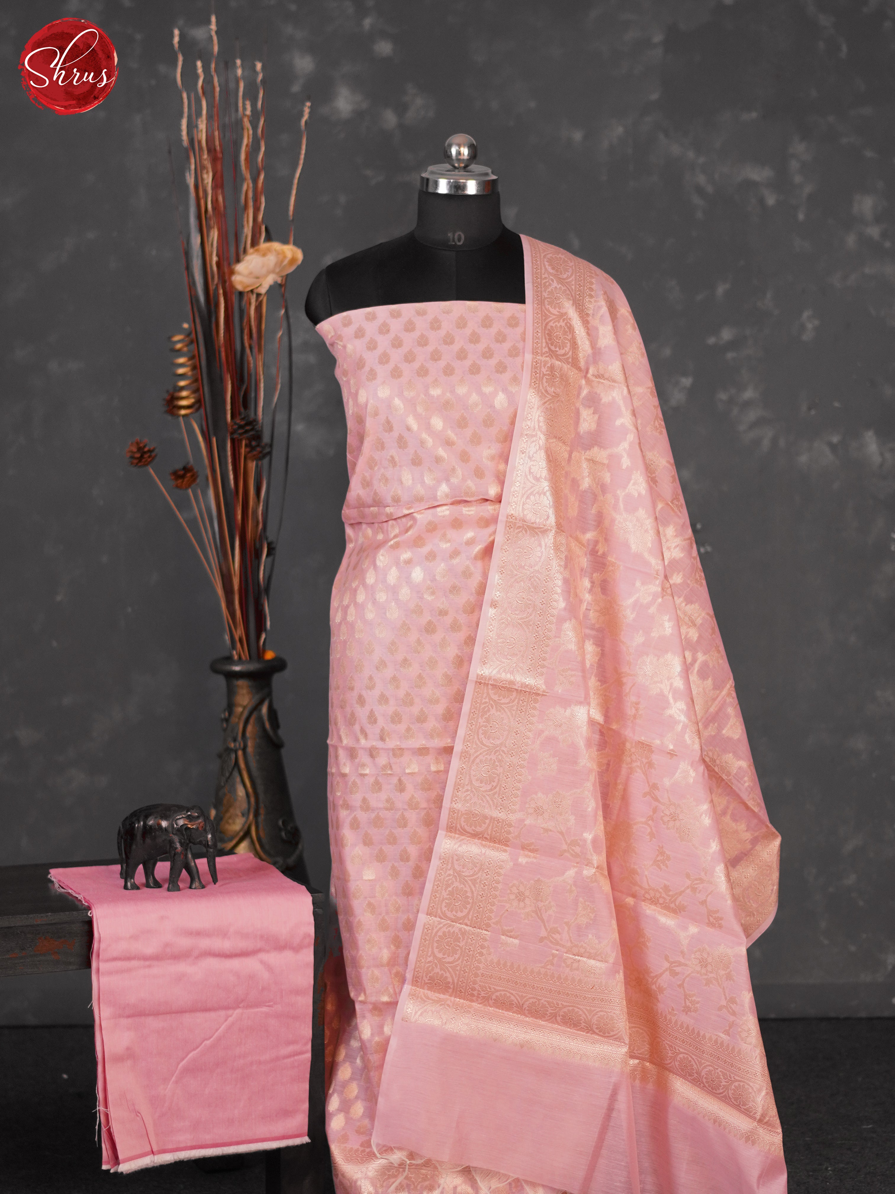 Pink- Semi banaras salwar - Shop on ShrusEternity.com