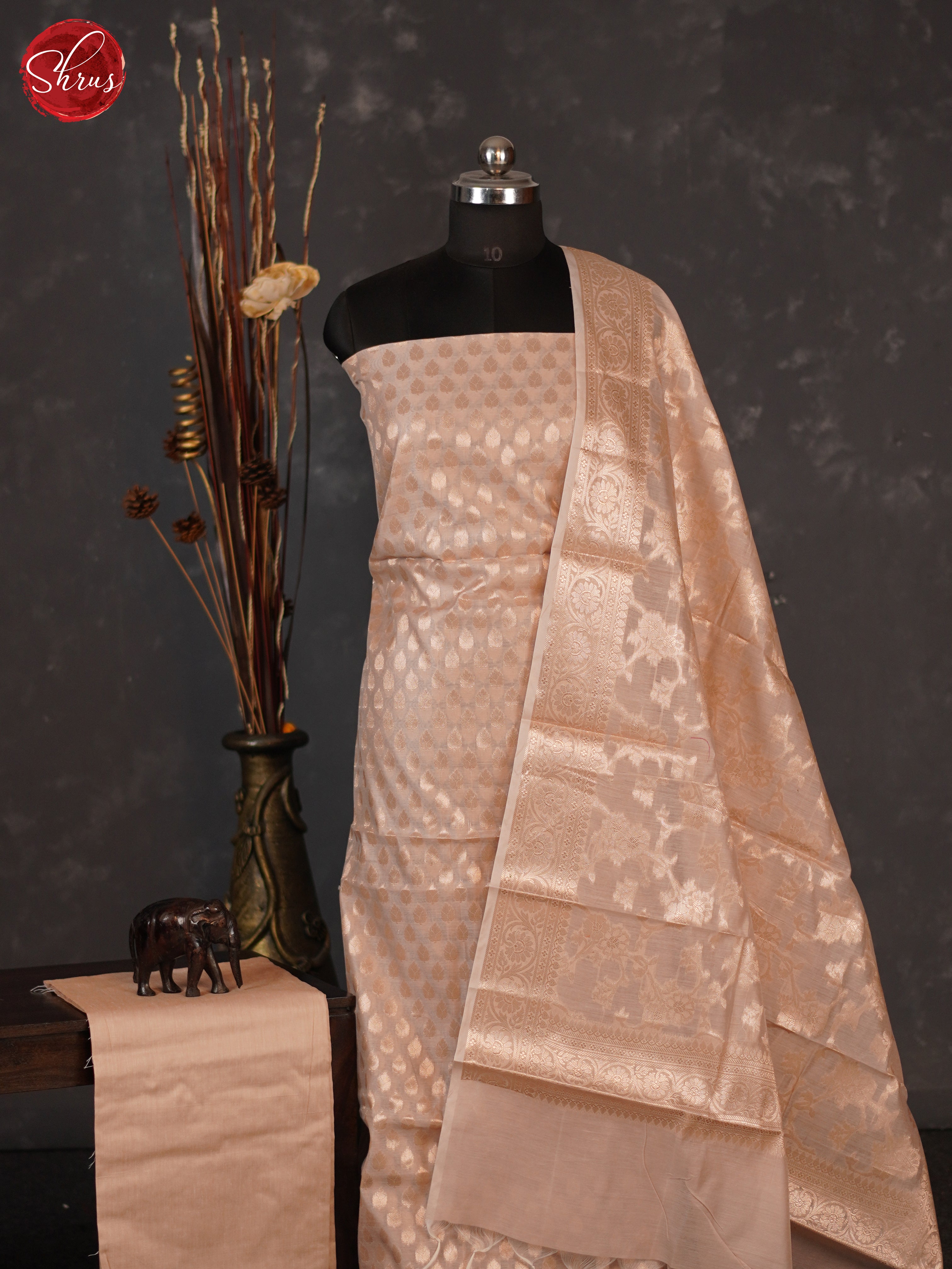 Peach - Semi banaras salwar - Shop on ShrusEternity.com