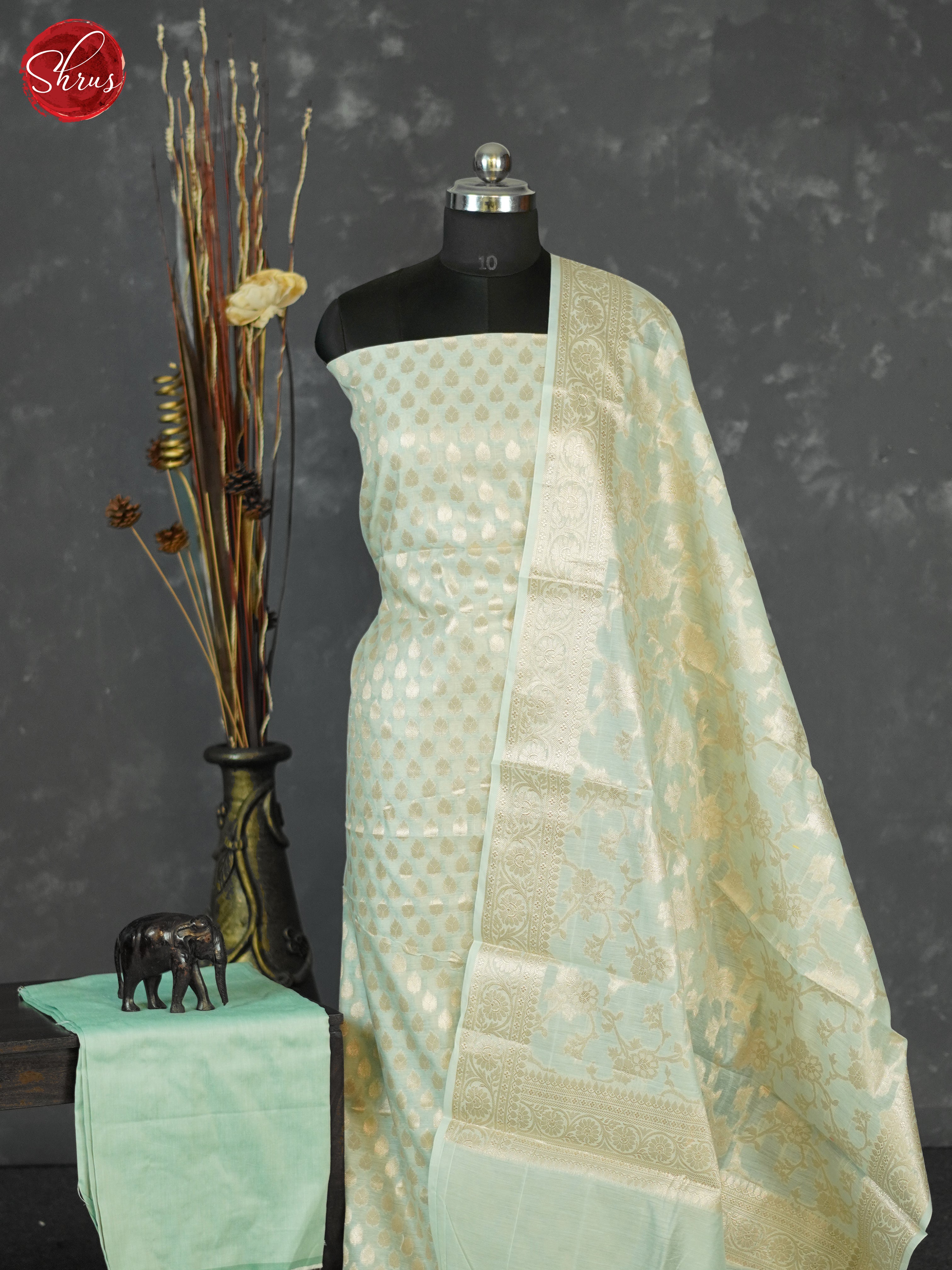 Green - Semi banaras salwar - Shop on ShrusEternity.com