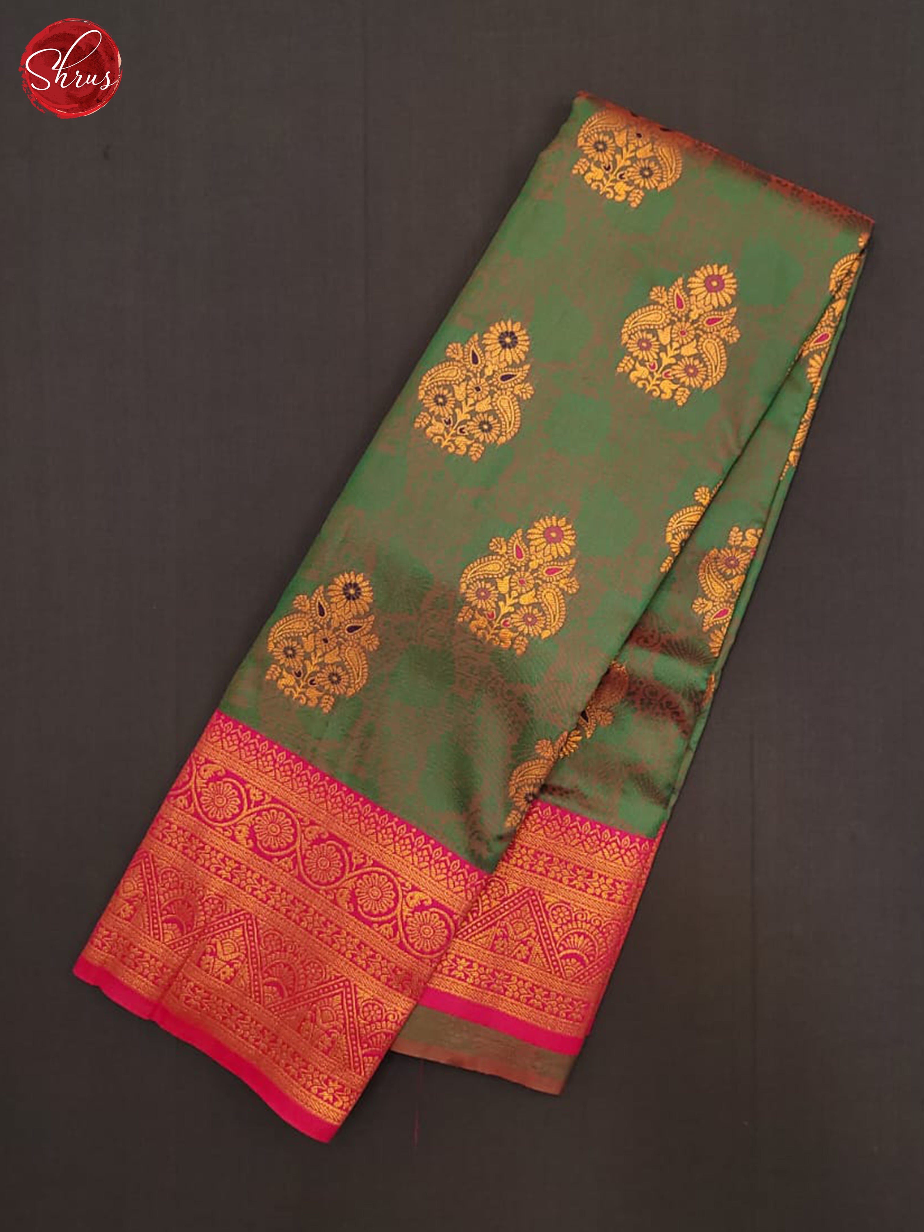 Green & Pink - Semi Soft silk Saree - Shop on ShrusEternity.com