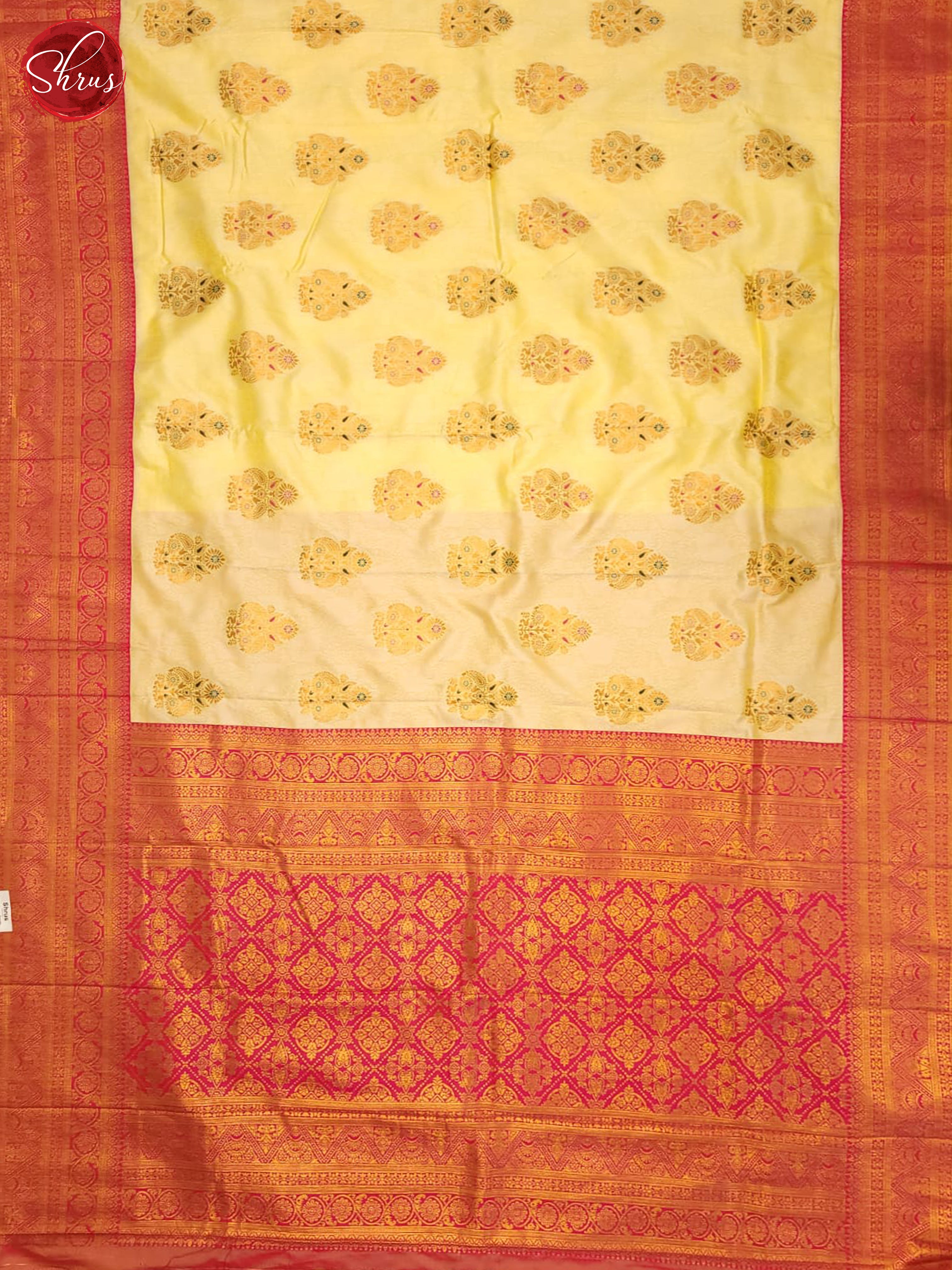 Yellow & Pink - Semi Softsilk Saree - Shop on ShrusEternity.com