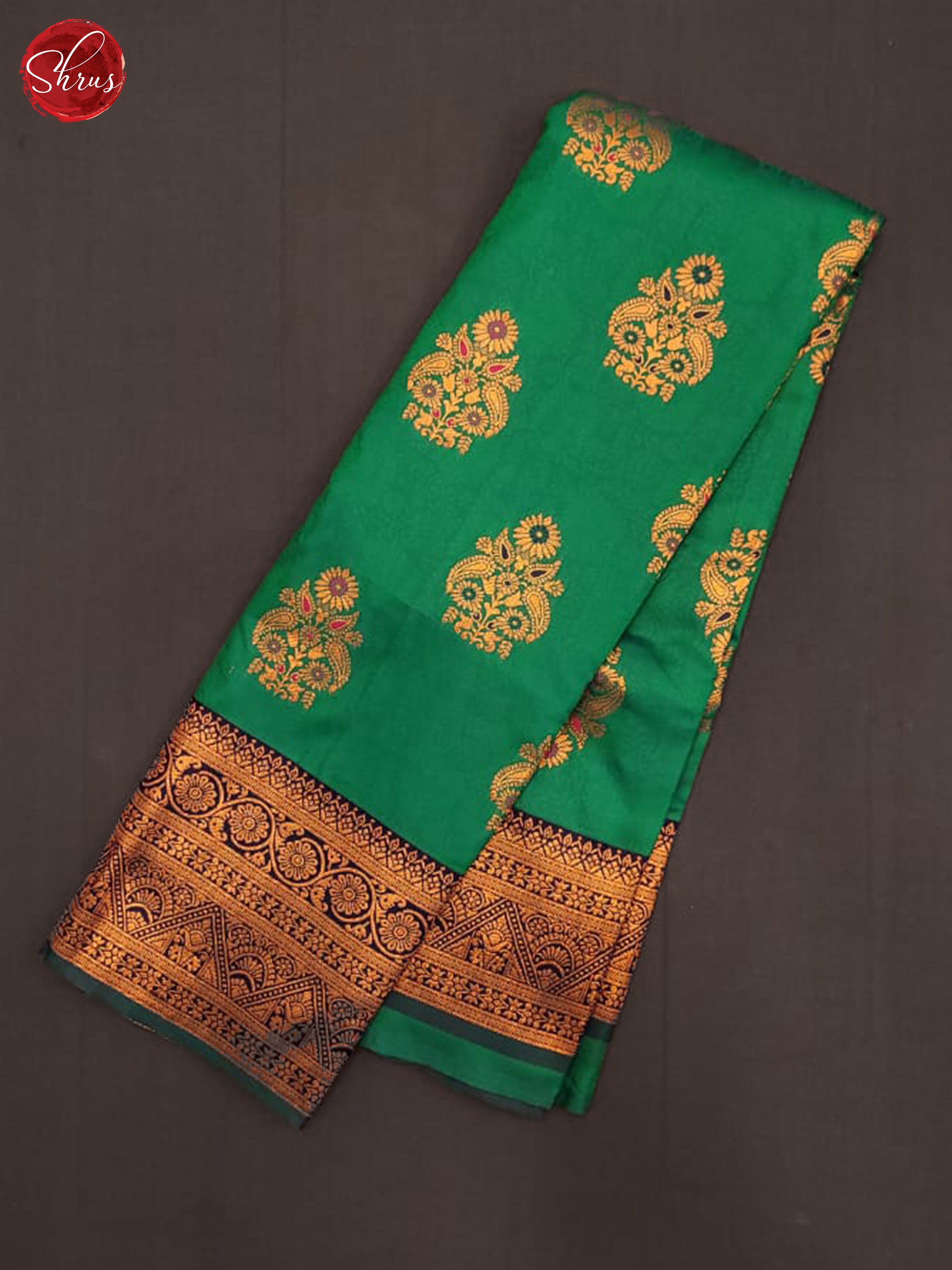 Green & Blue - Semi Softsilk Saree - Shop on ShrusEternity.com