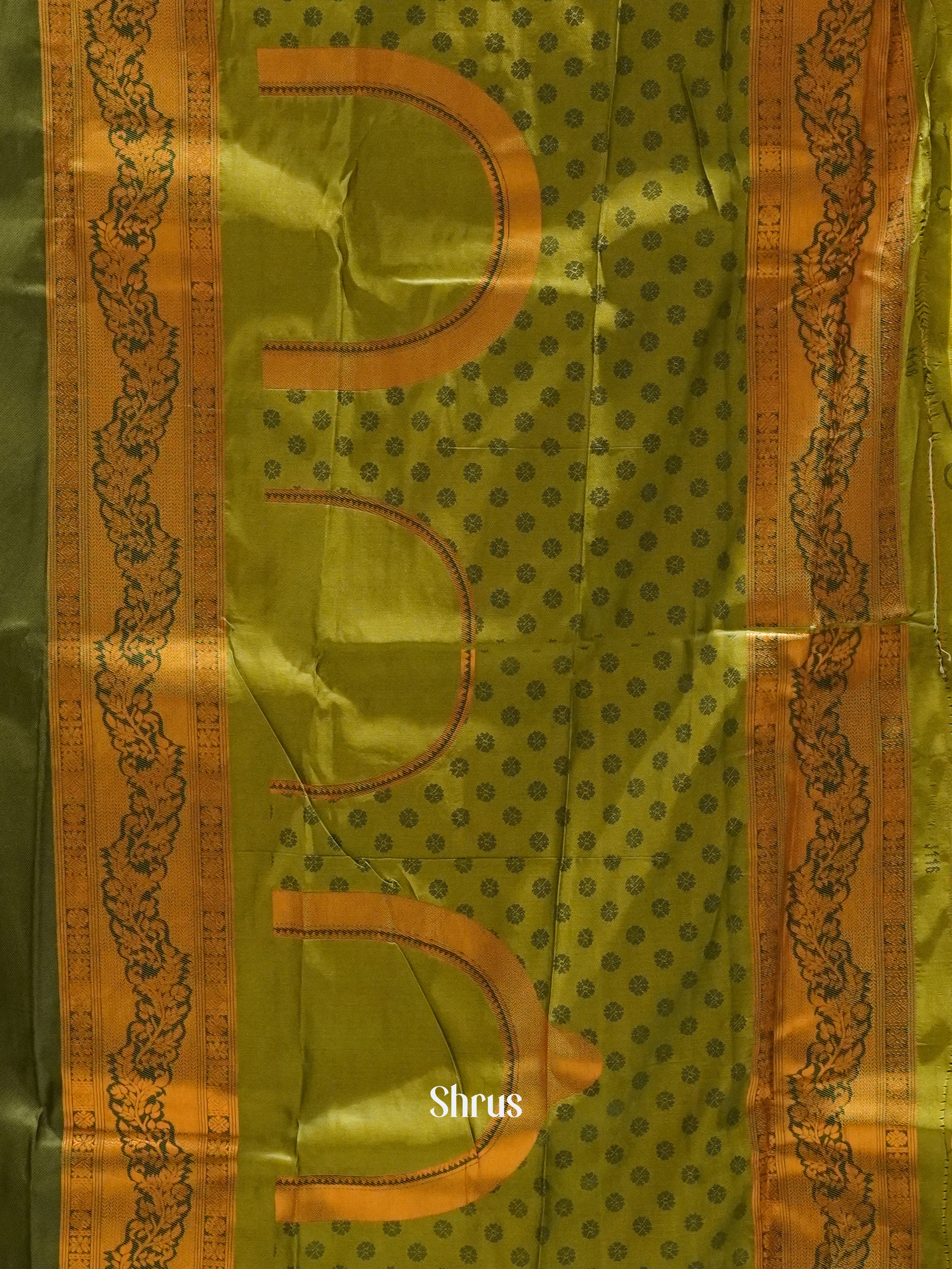 Yellow & Green - Semi Softsilk Saree - Shop on ShrusEternity.com