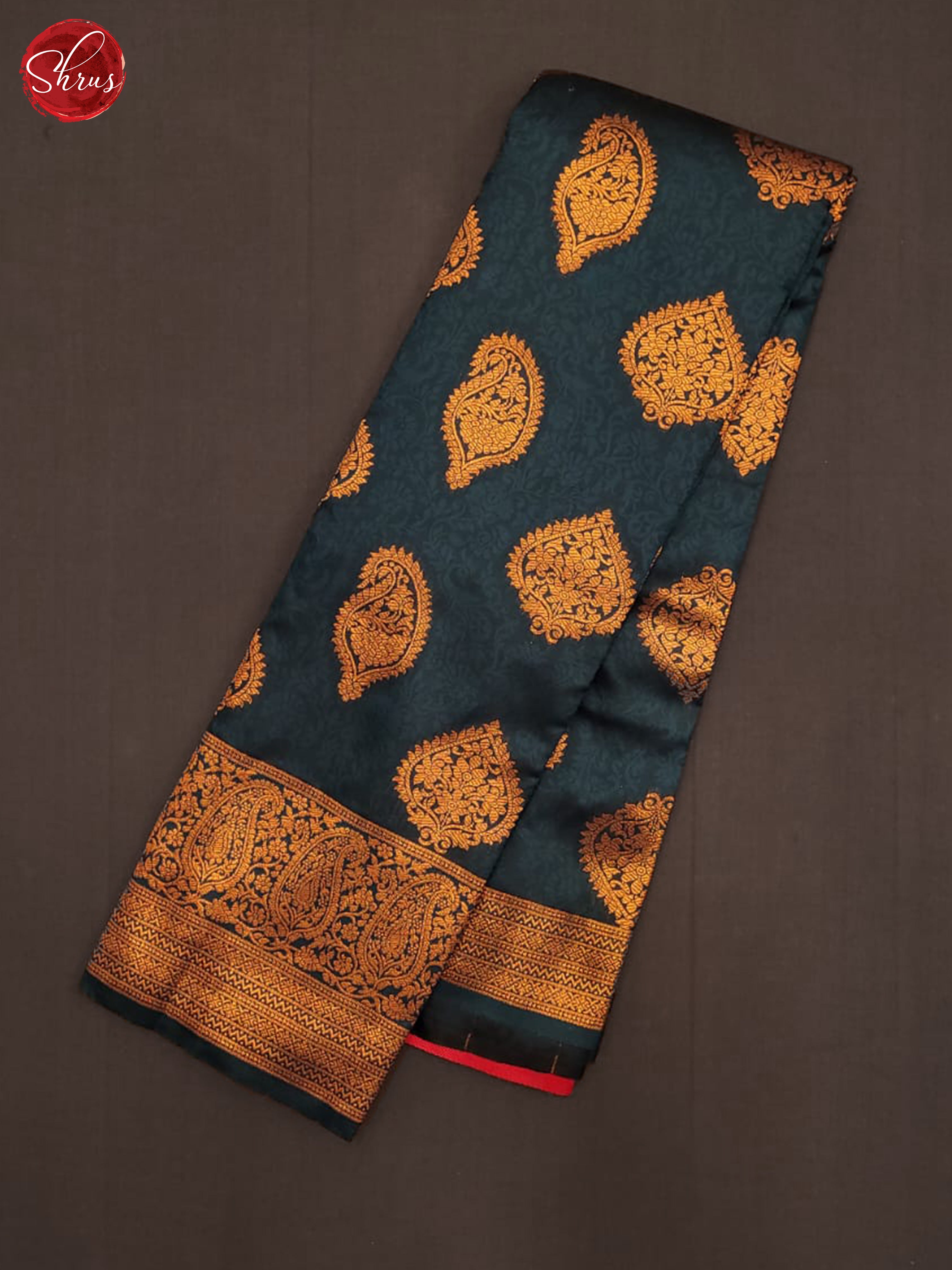 Peacock Blue & Maroon - Semi Softsilk Saree - Shop on ShrusEternity.com