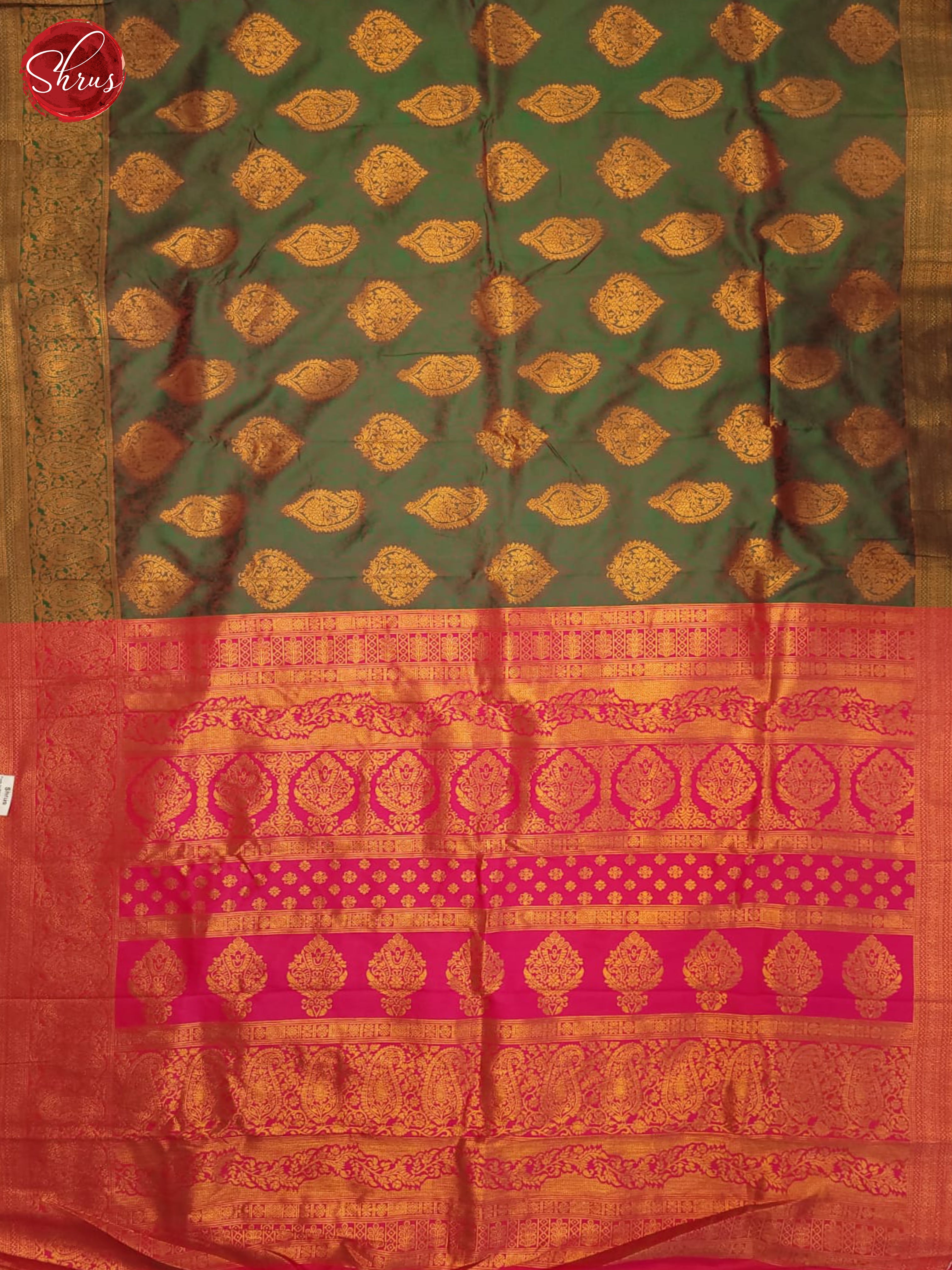 Green & Pink - Semi Softsilk Saree - Shop on ShrusEternity.com