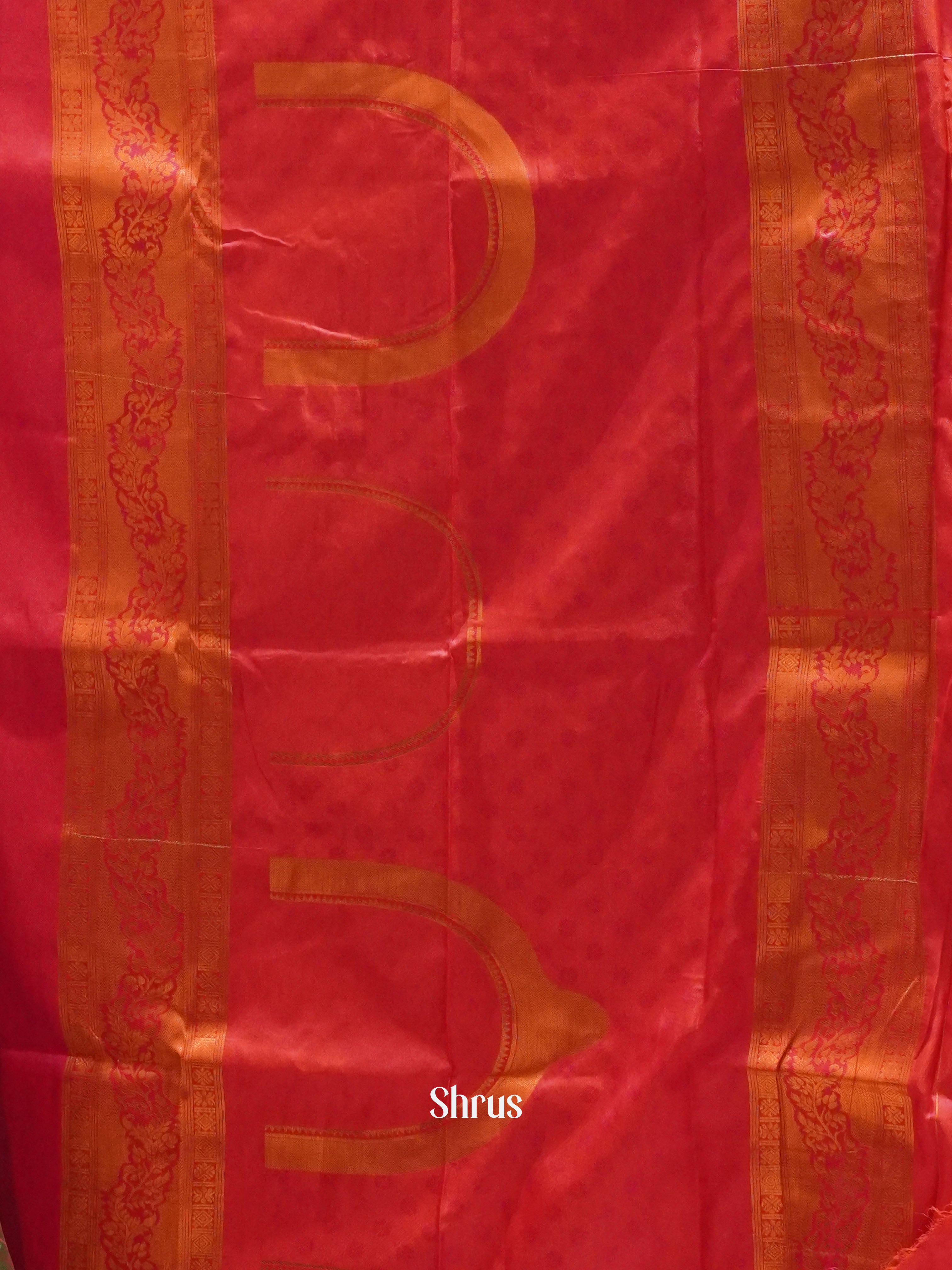 Green & Pink - Semi Softsilk Saree - Shop on ShrusEternity.com