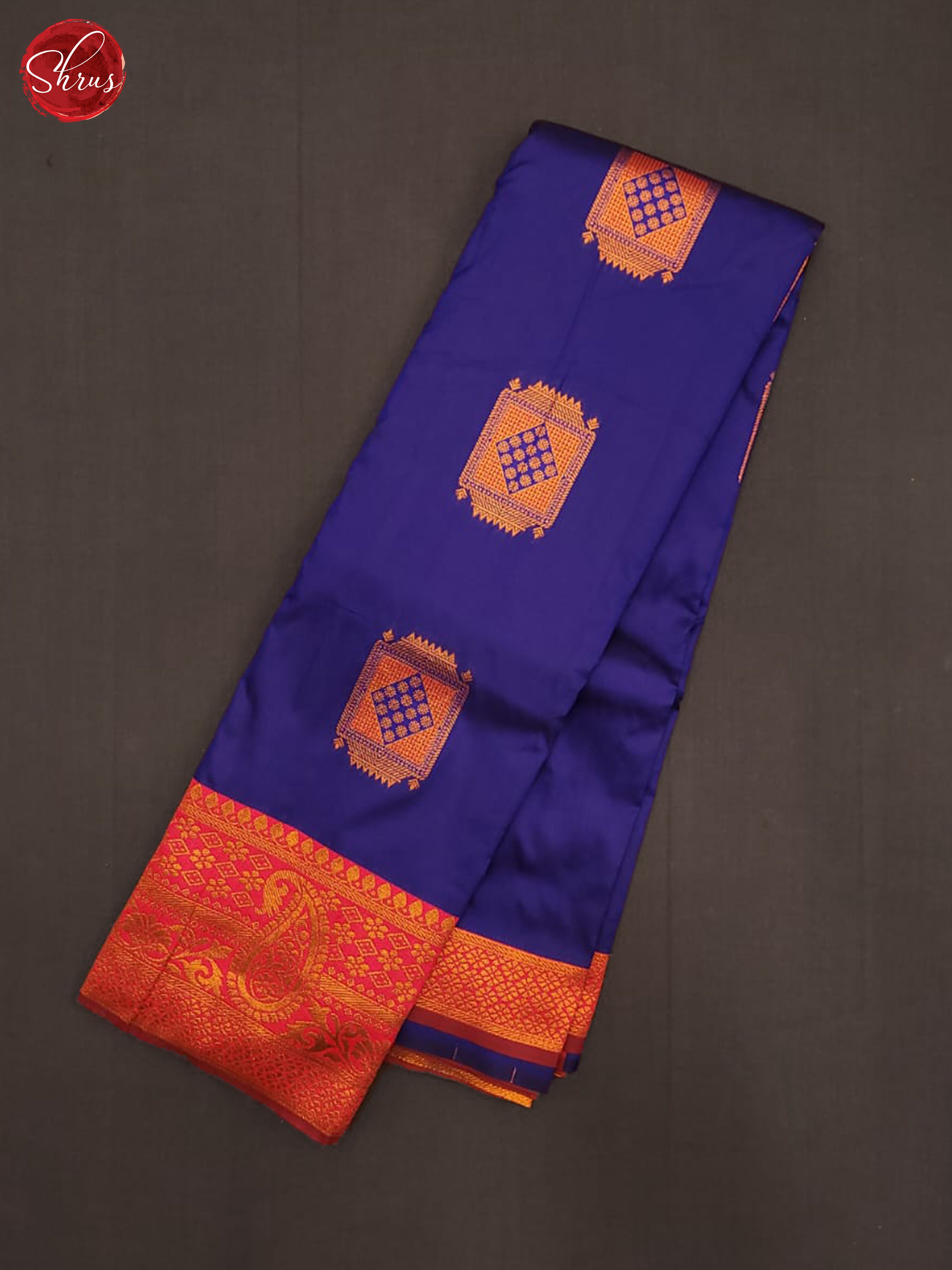 Blue & Red- Semi Softsilk Saree - Shop on ShrusEternity.com