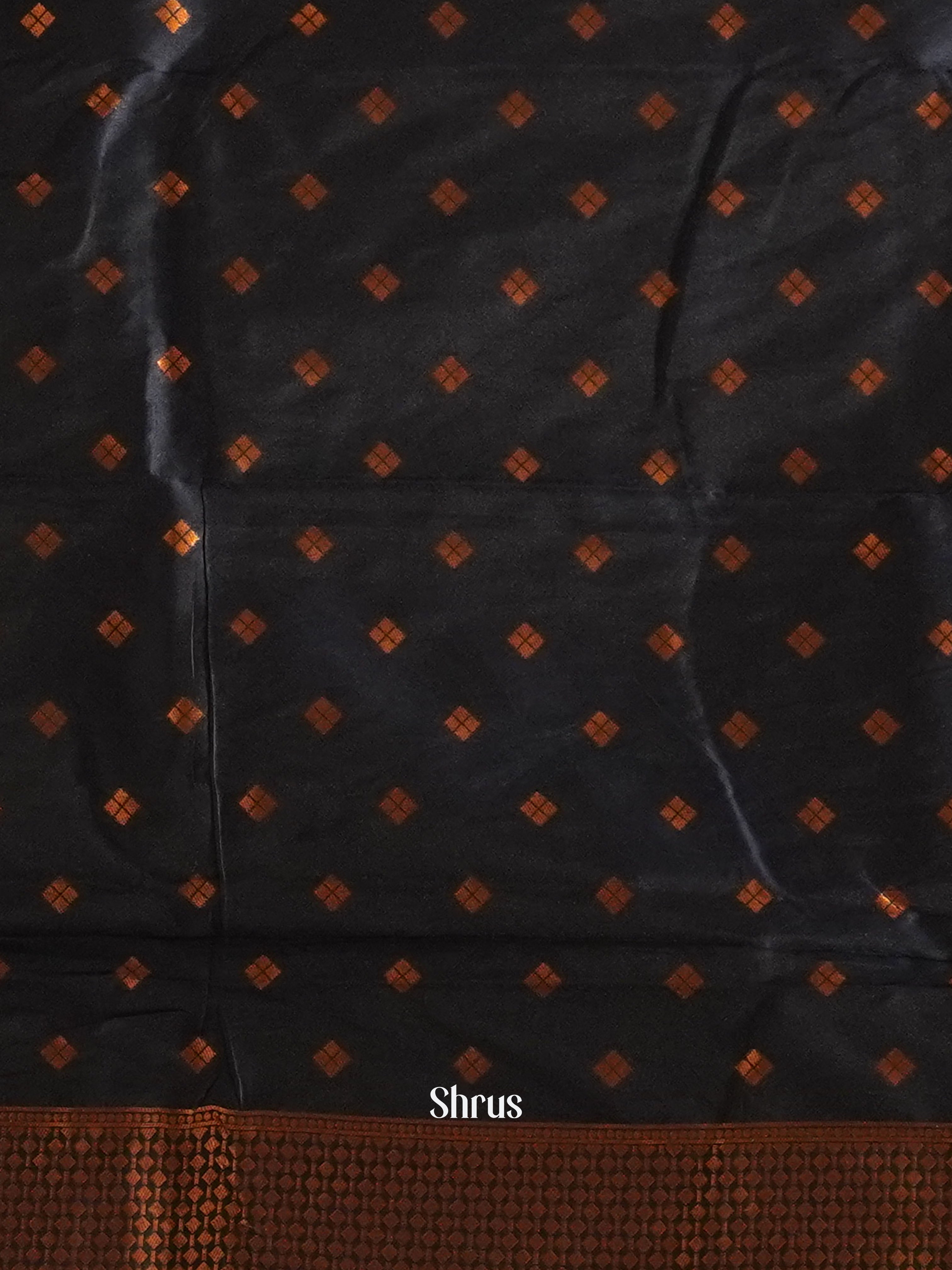 Grey & Blue - Semi Softsilk Saree - Shop on ShrusEternity.com