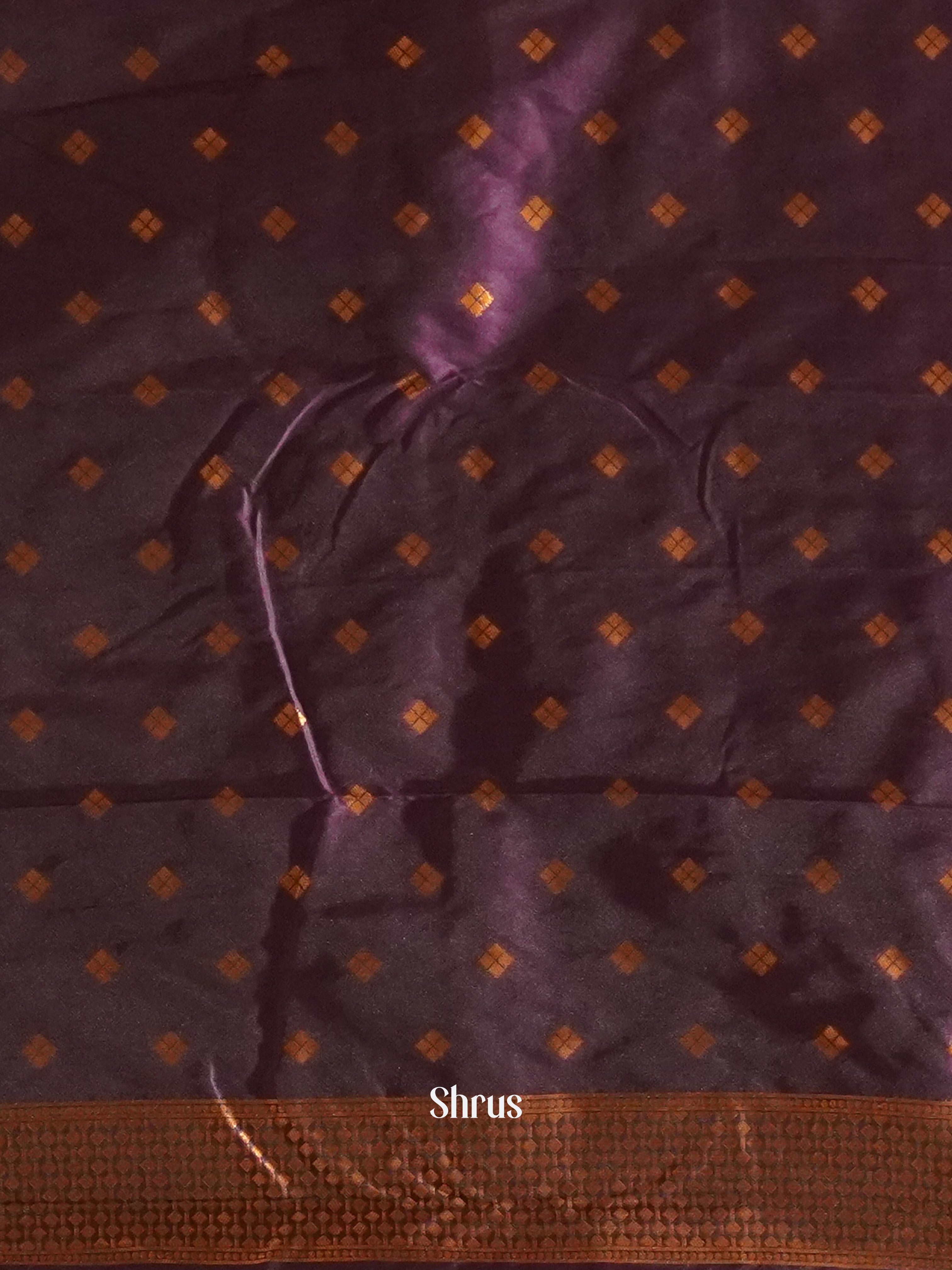 Green & Wine- Semi Softsilk Saree - Shop on ShrusEternity.com