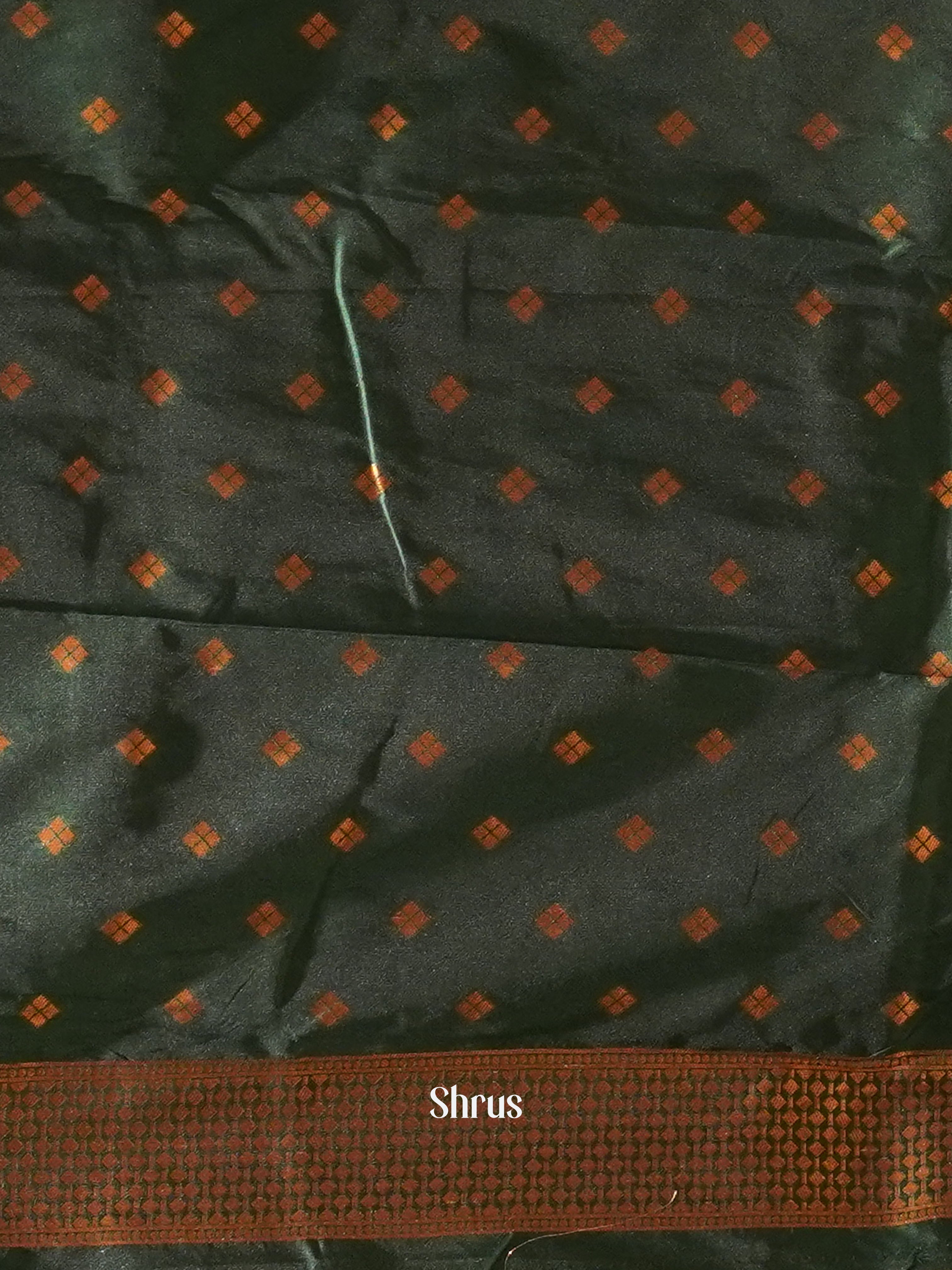 Mehandi Green & Green- Semi Softsilk Saree - Shop on ShrusEternity.com