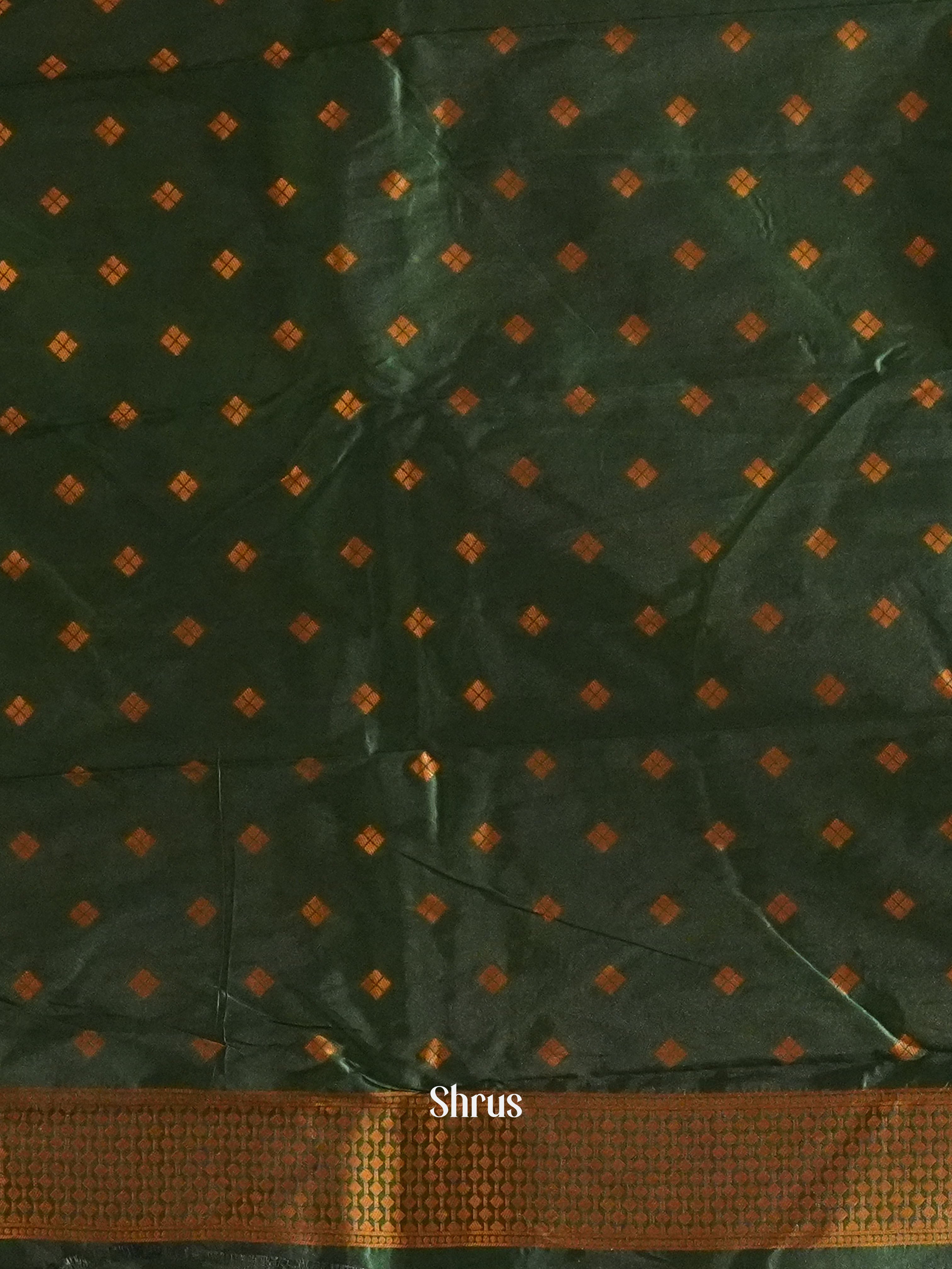 Mehandi Green & Green - Semi Softsilk Saree - Shop on ShrusEternity.com