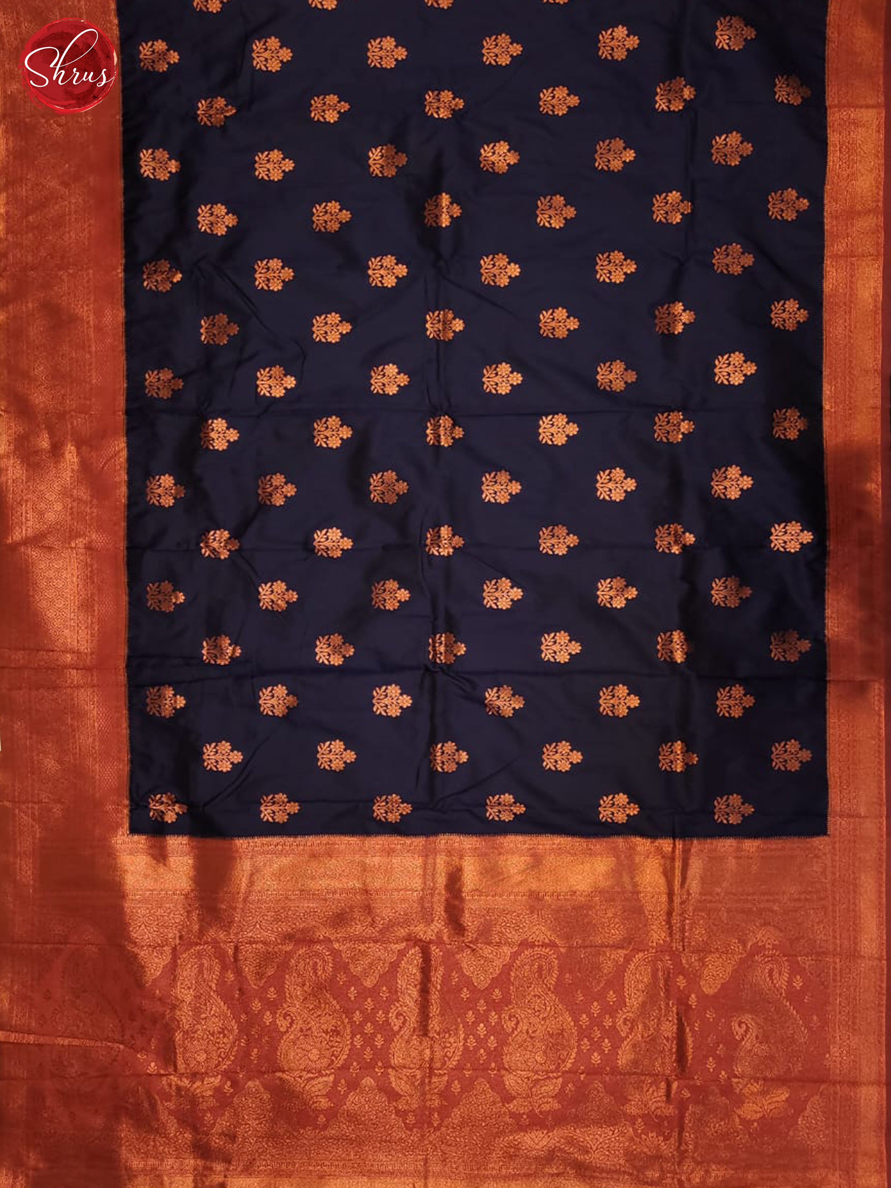 Blue & Red - Semi Softsilk Saree - Shop on ShrusEternity.com