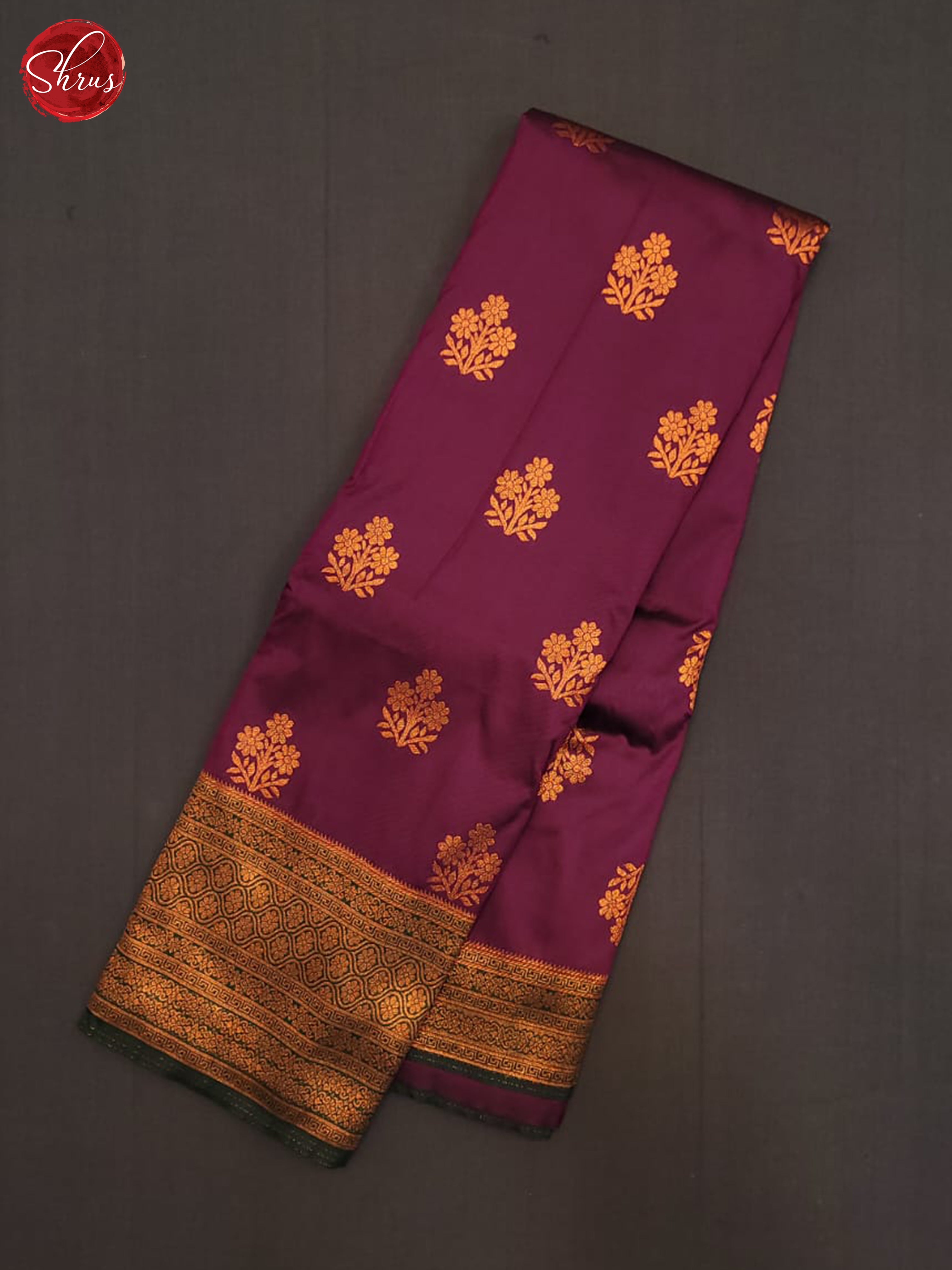 Wine & Green - Semi Soft silk Saree - Shop on ShrusEternity.com