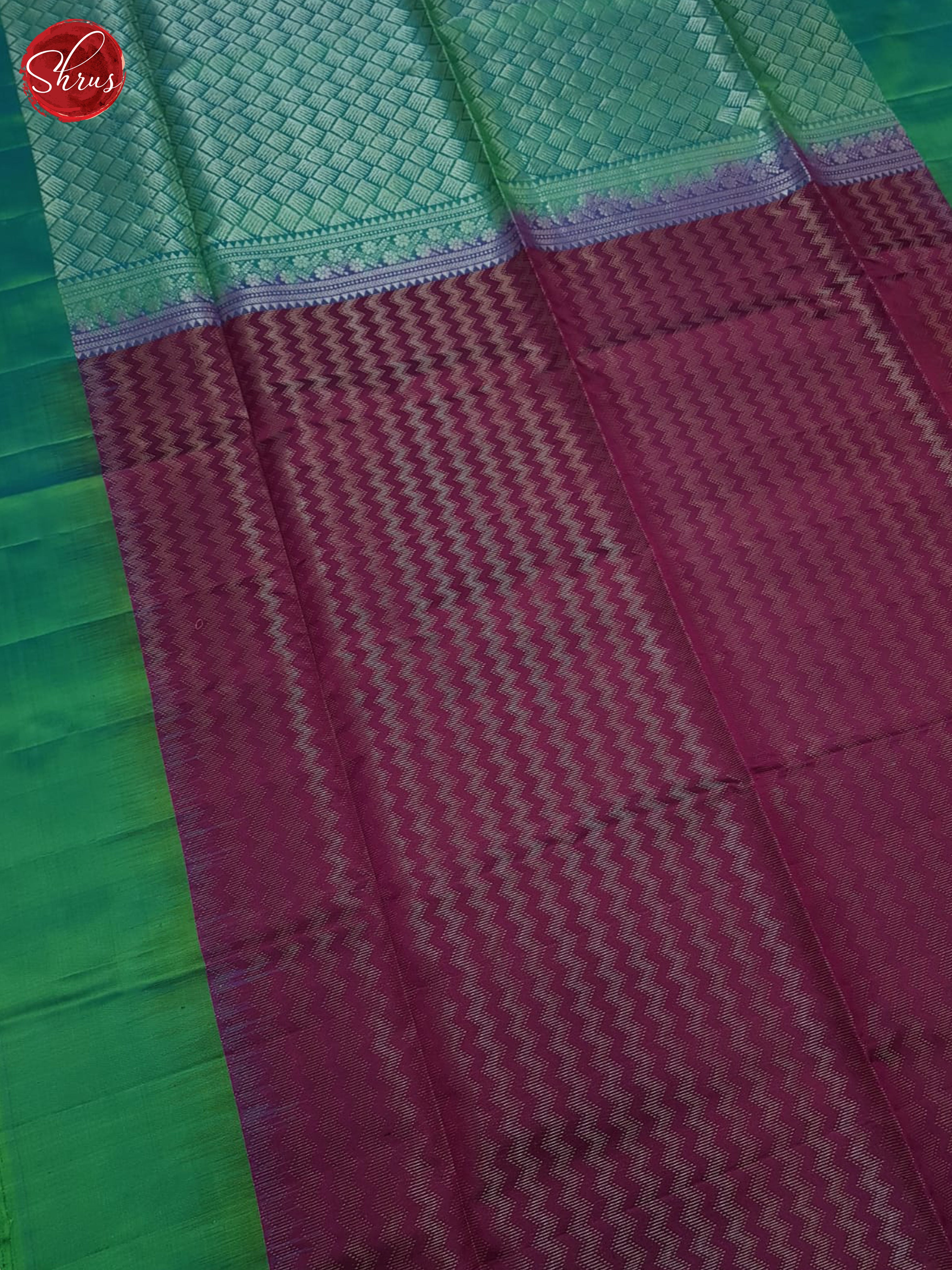 Purple & Green- Soft Silk Saree - Shop on ShrusEternity.com
