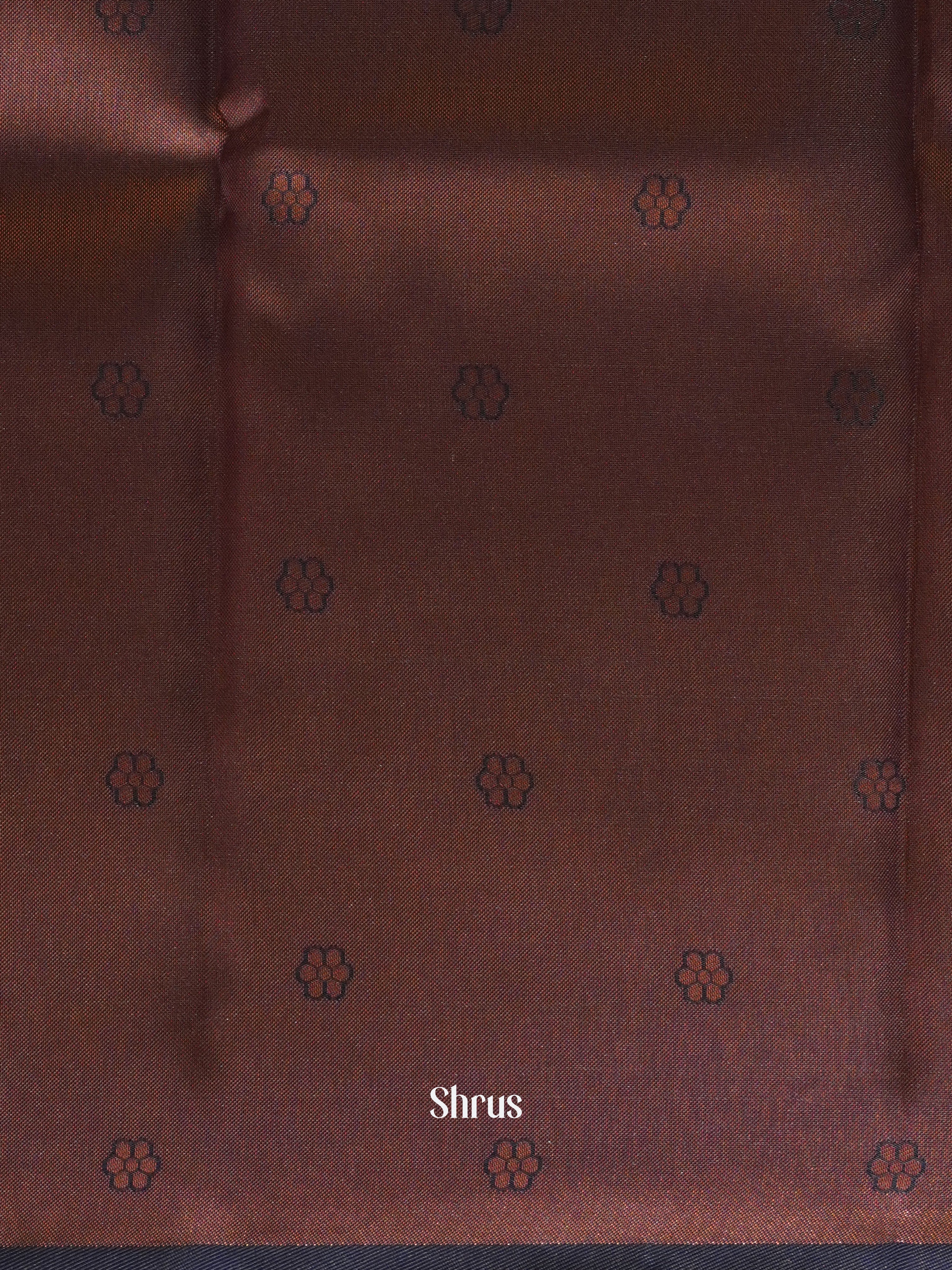 Cream & Blue - Semi Kanchipuram Saree - Shop on ShrusEternity.com