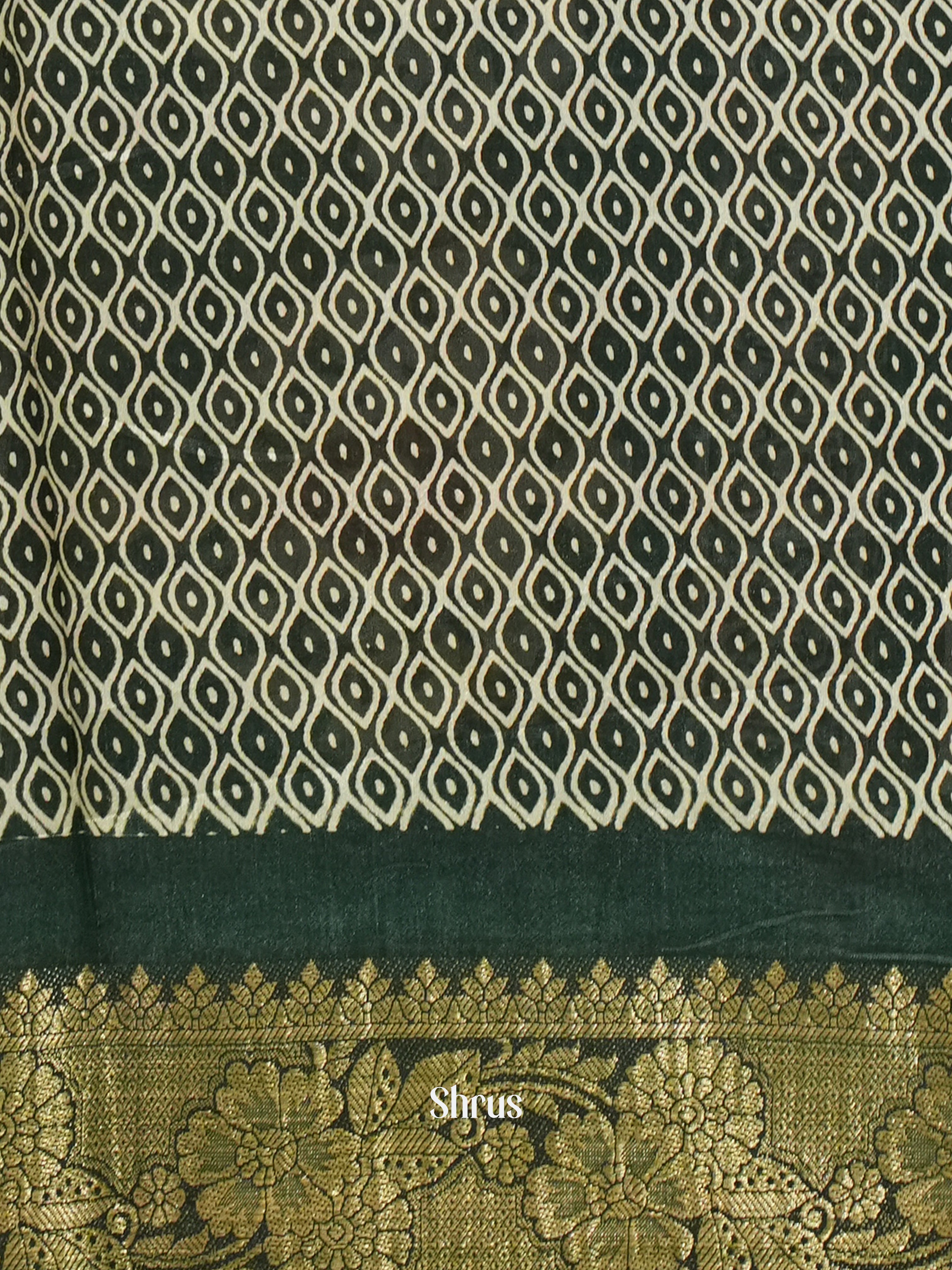 Red & Green- Semi Crepe Saree - Shop on ShrusEternity.com