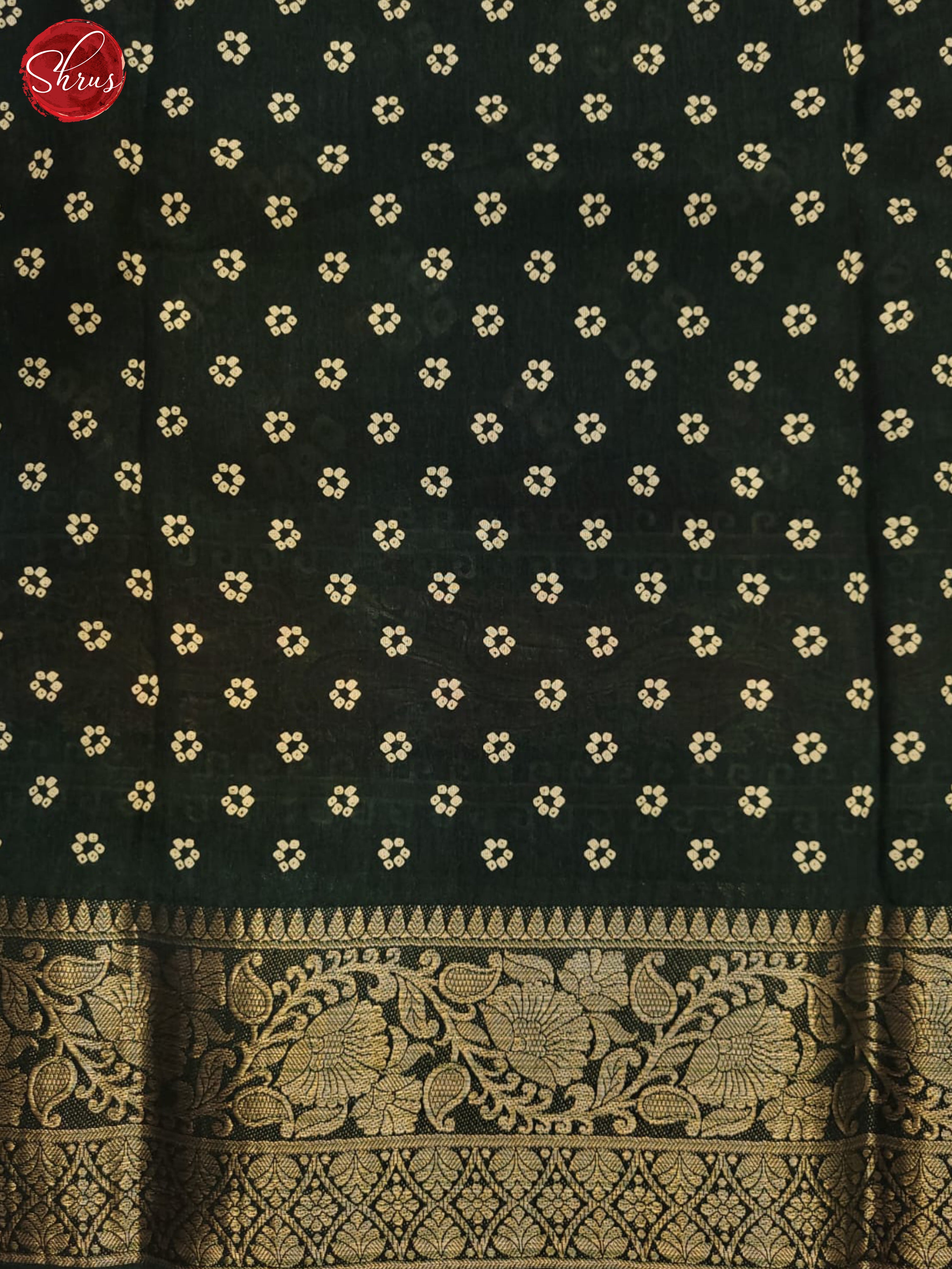 Bottle Green(Single Tone) - Semi Crepe Saree - Shop on ShrusEternity.com