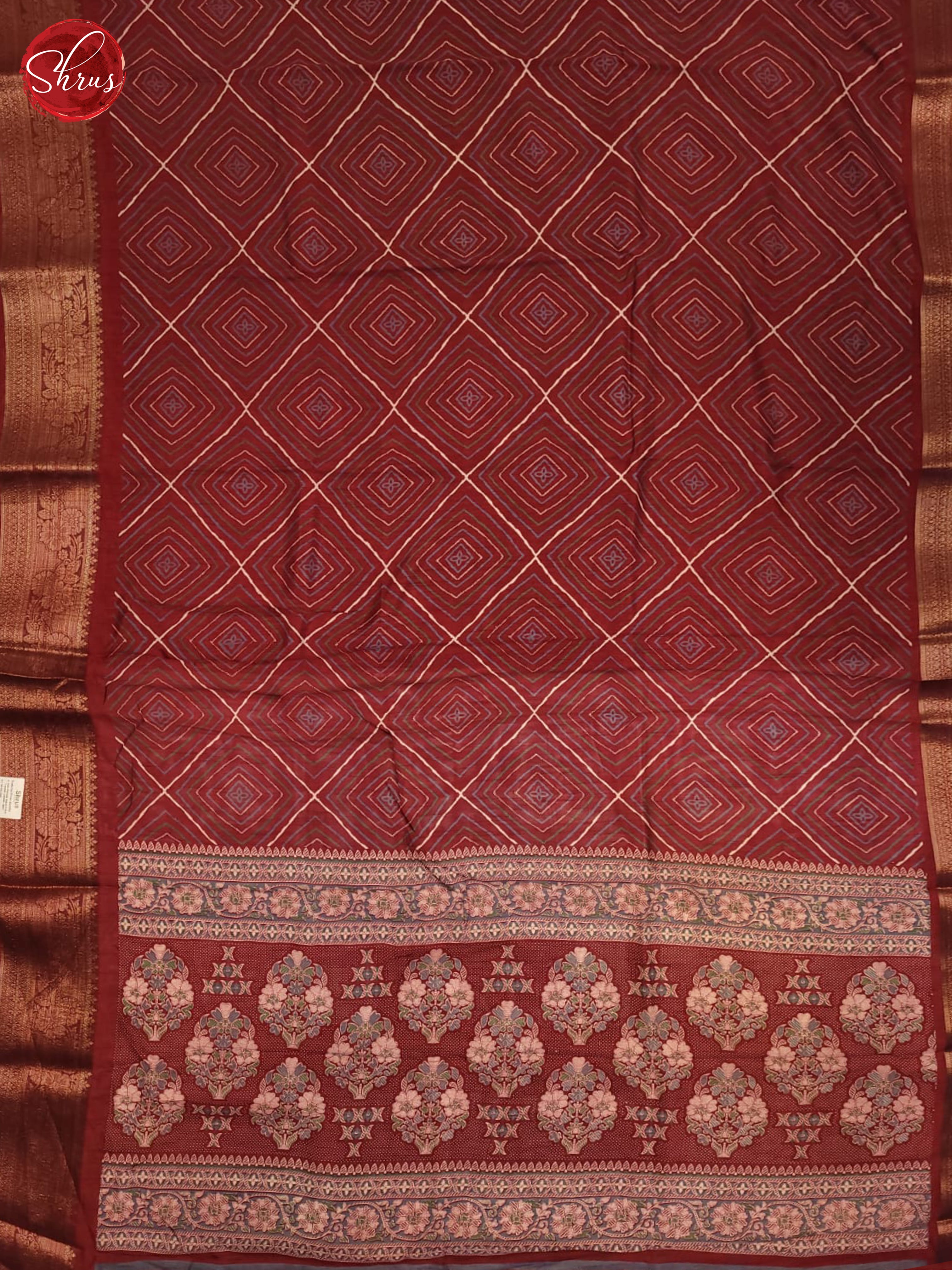 Maroon(Single Tone)- Semi Crepe Saree - Shop on ShrusEternity.com