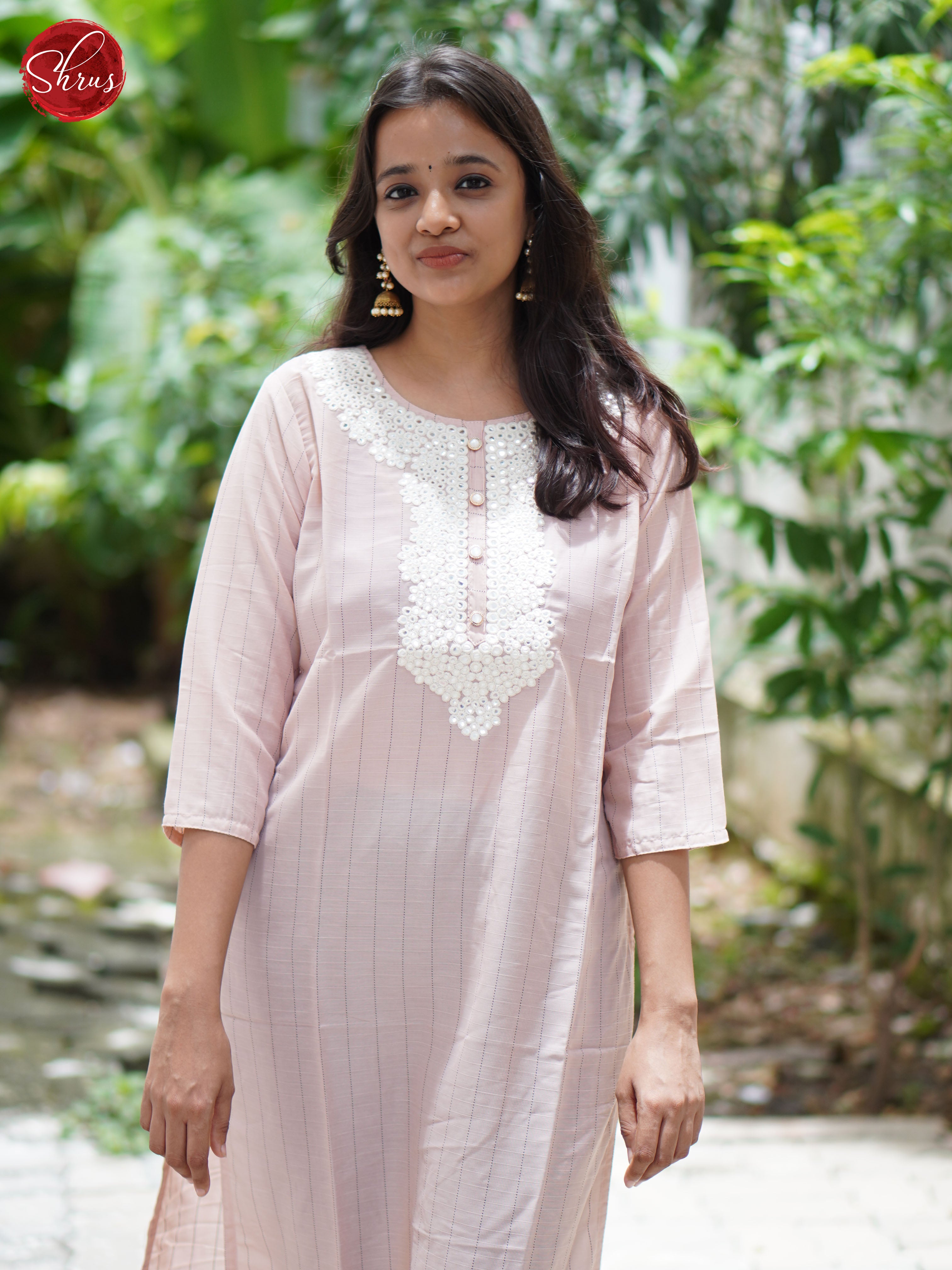 Pink - Embroidered Straight Readymade Kurti - Shop on ShrusEternity.com