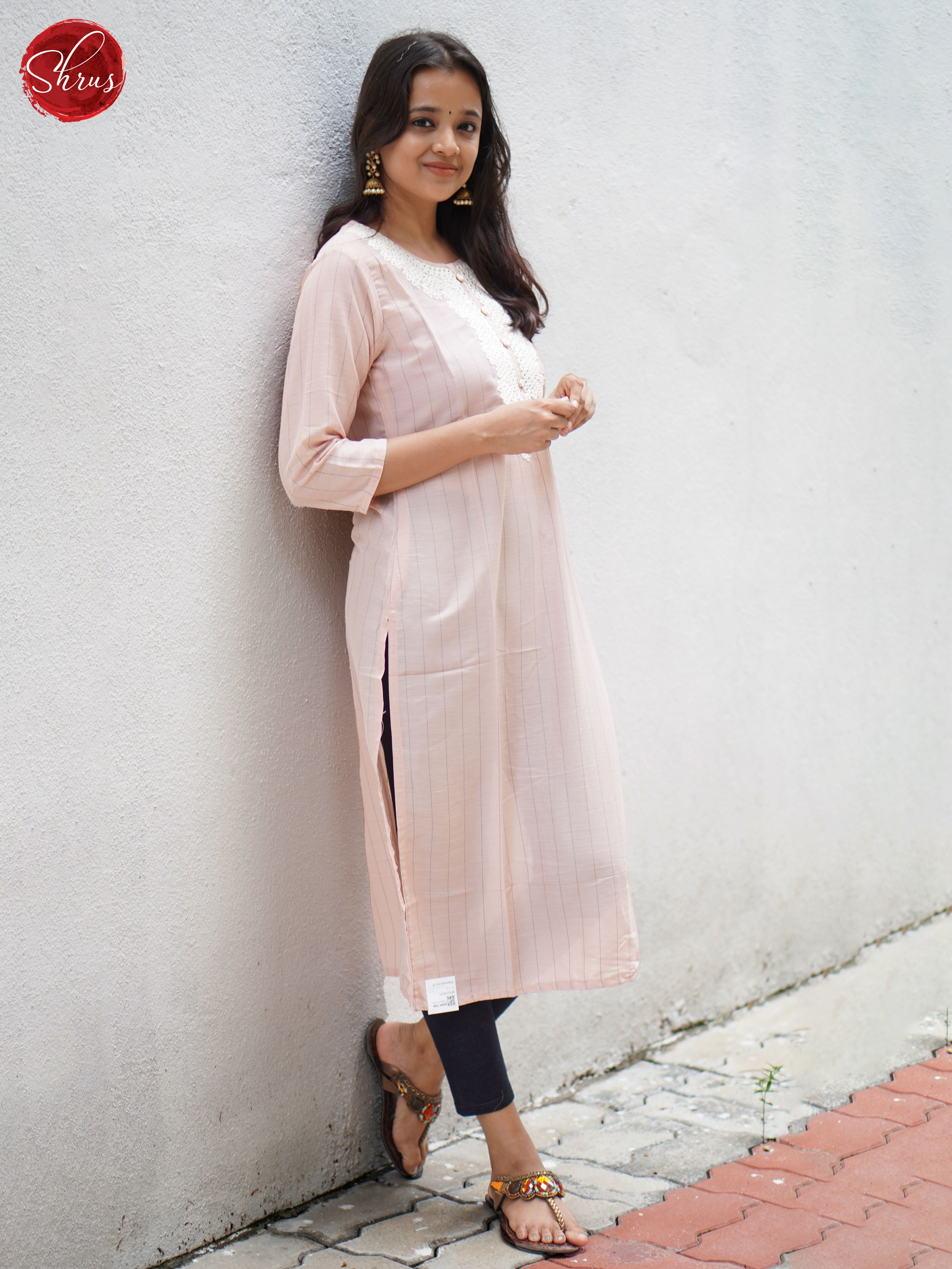 Pink - Embroidered Straight Readymade Kurti - Shop on ShrusEternity.com