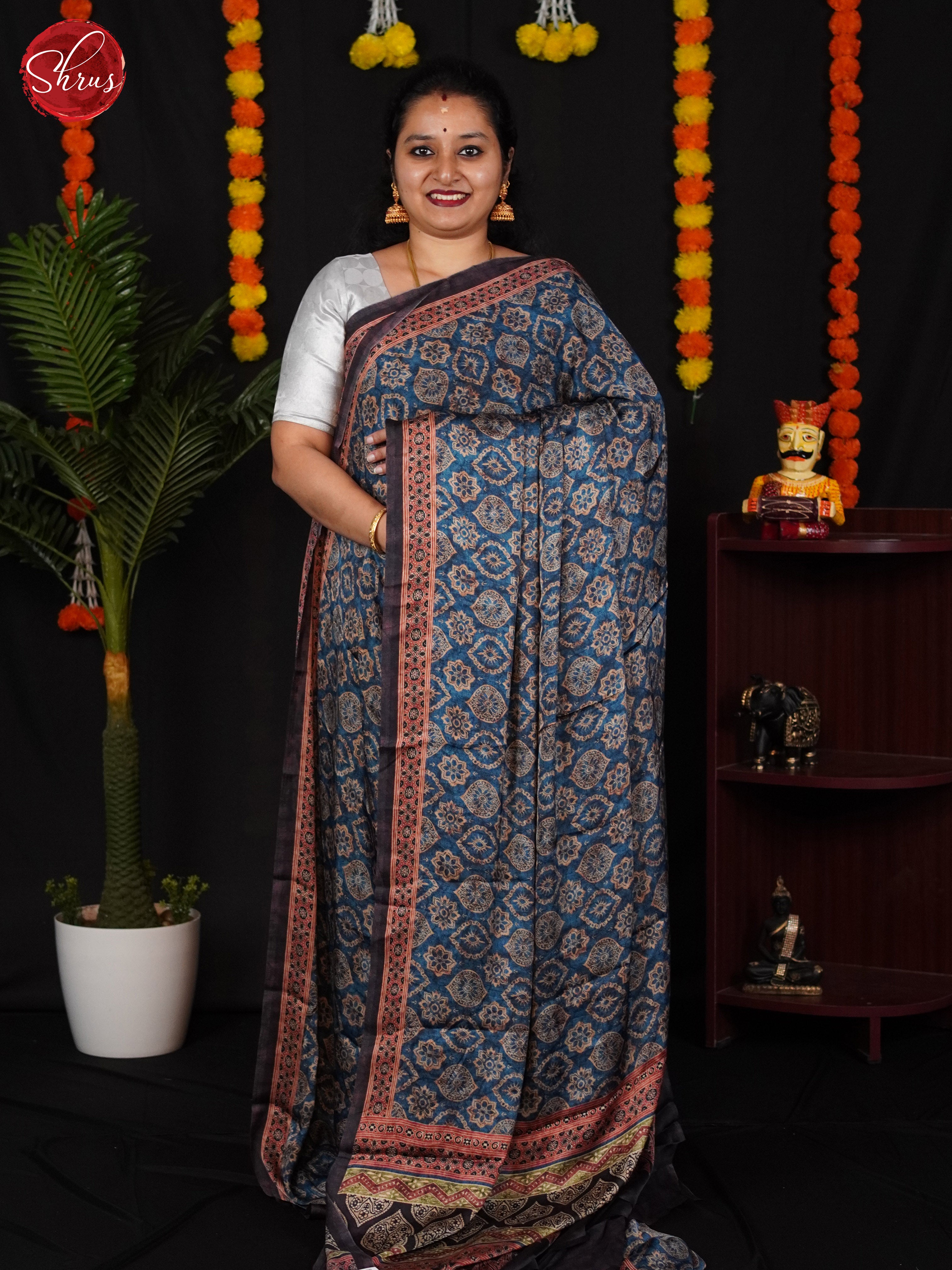 Elegant Blue - Art Modal Saree - Shop on ShrusEternity.com