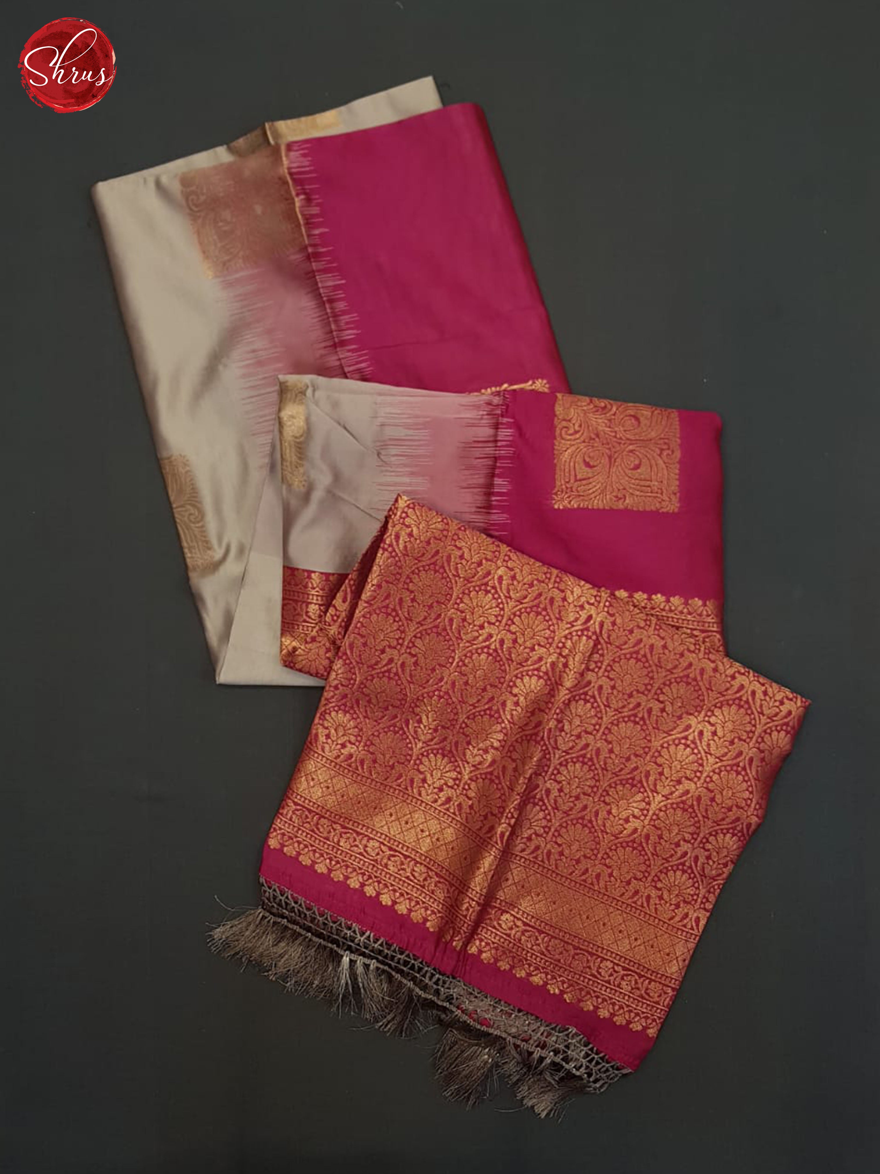 Grey And Pink-Semi soft silk saree - Shop on ShrusEternity.com