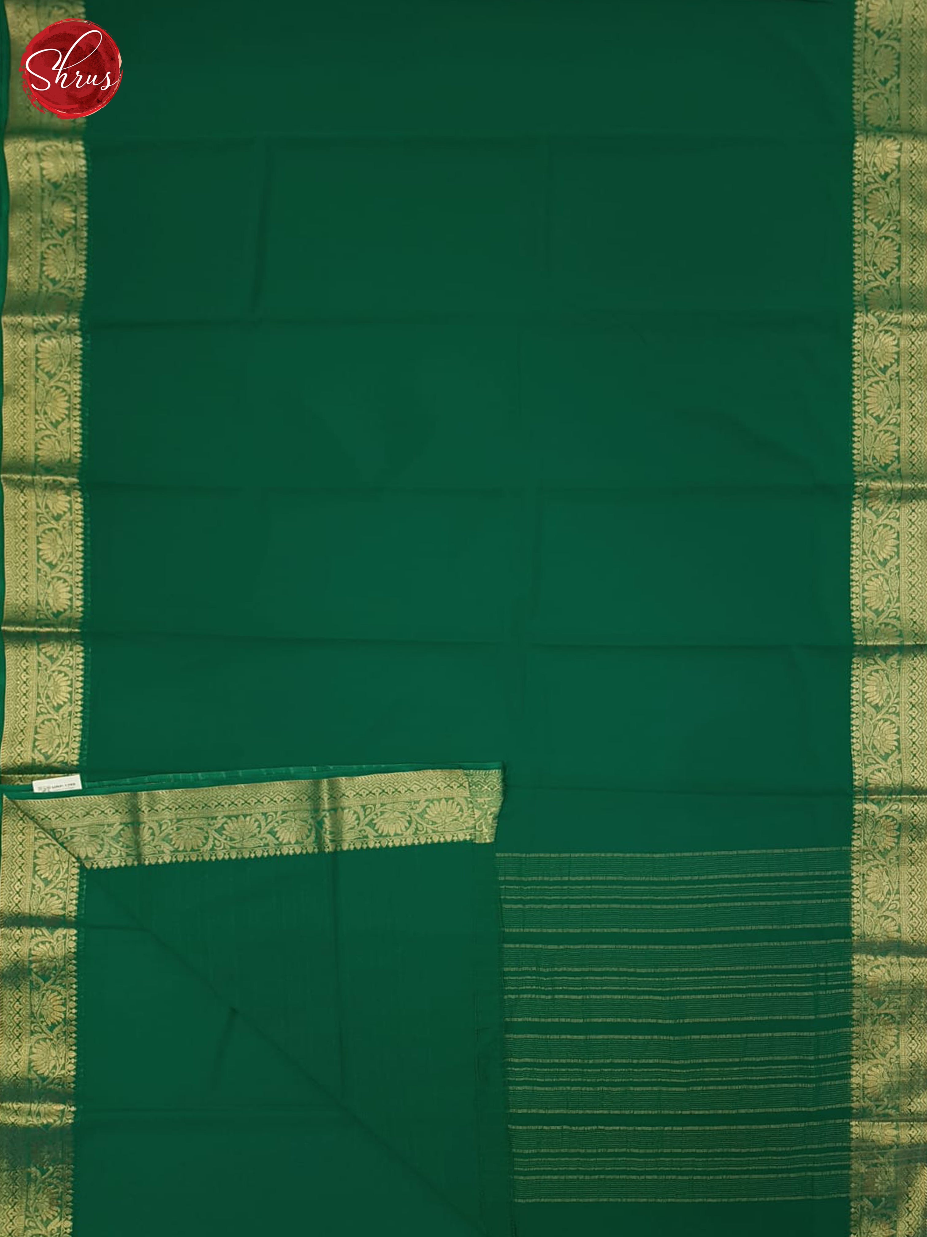 Green(Single Tone) - Semi Georgette Saree - Shop on ShrusEternity.com