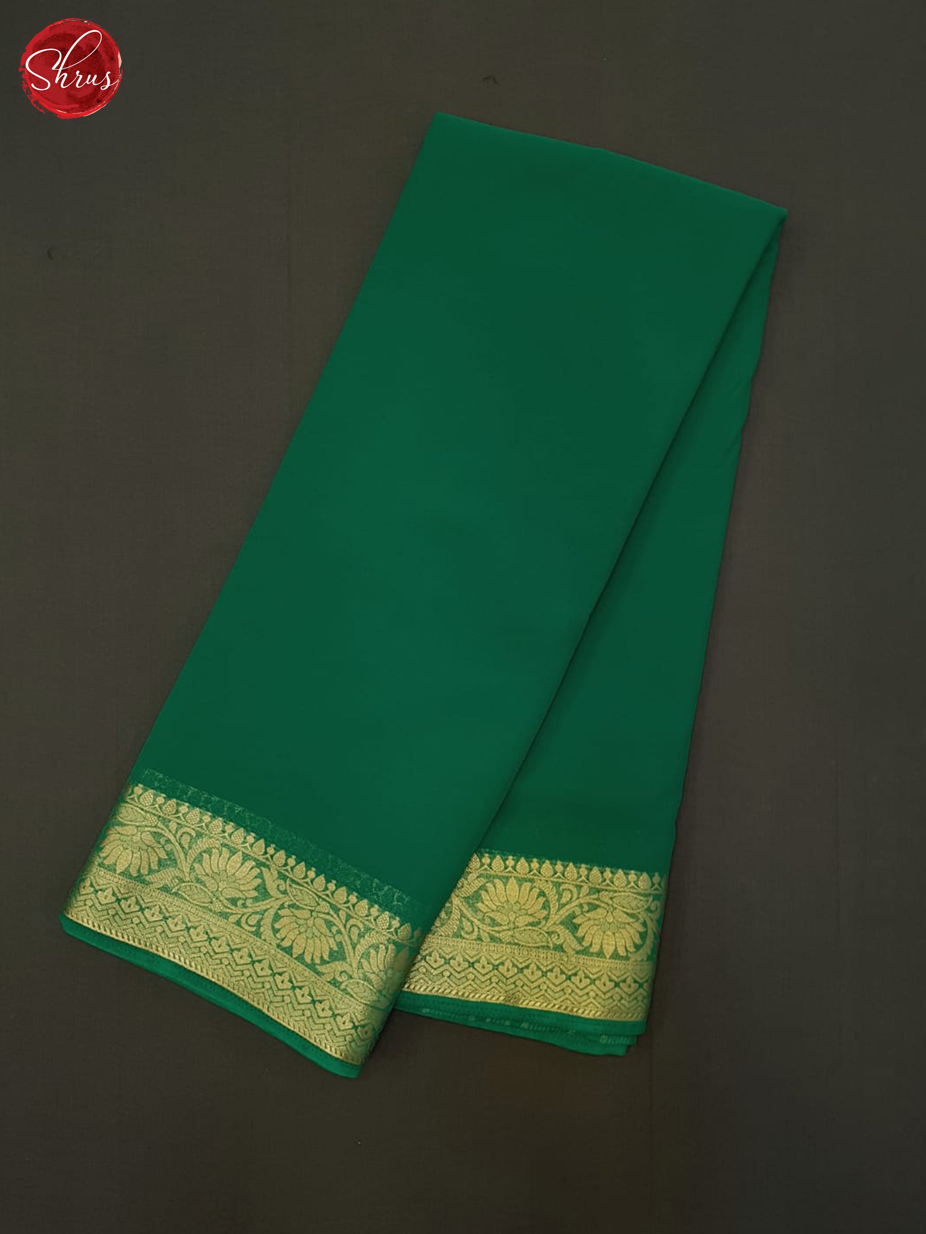 Green(Single Tone) - Semi Georgette Saree - Shop on ShrusEternity.com