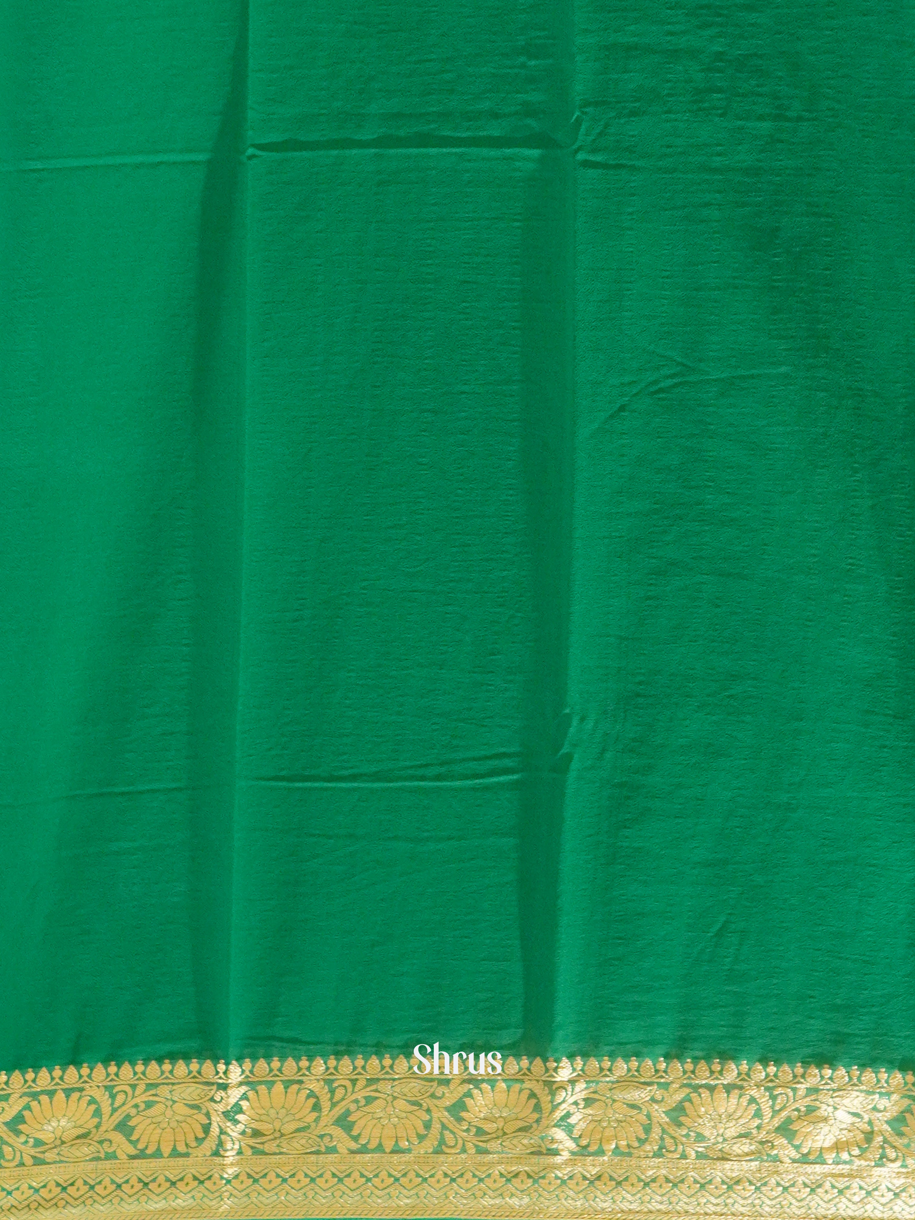 Green(Single Tone) - Semi Georgette Saree - Shop on ShrusEternity.com