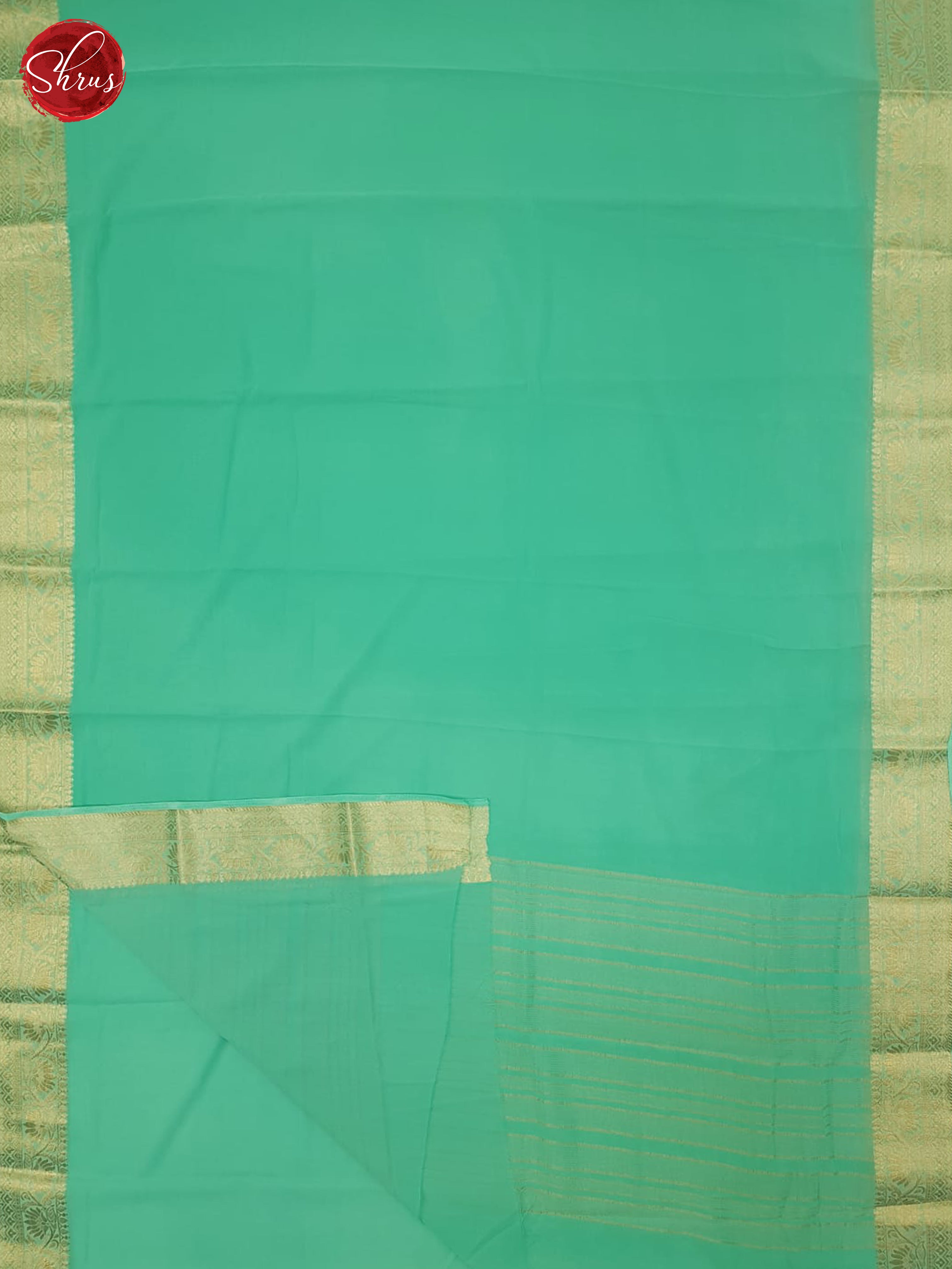 Teal Blue(Single Tone) - Semi Georgette Saree - Shop on ShrusEternity.com