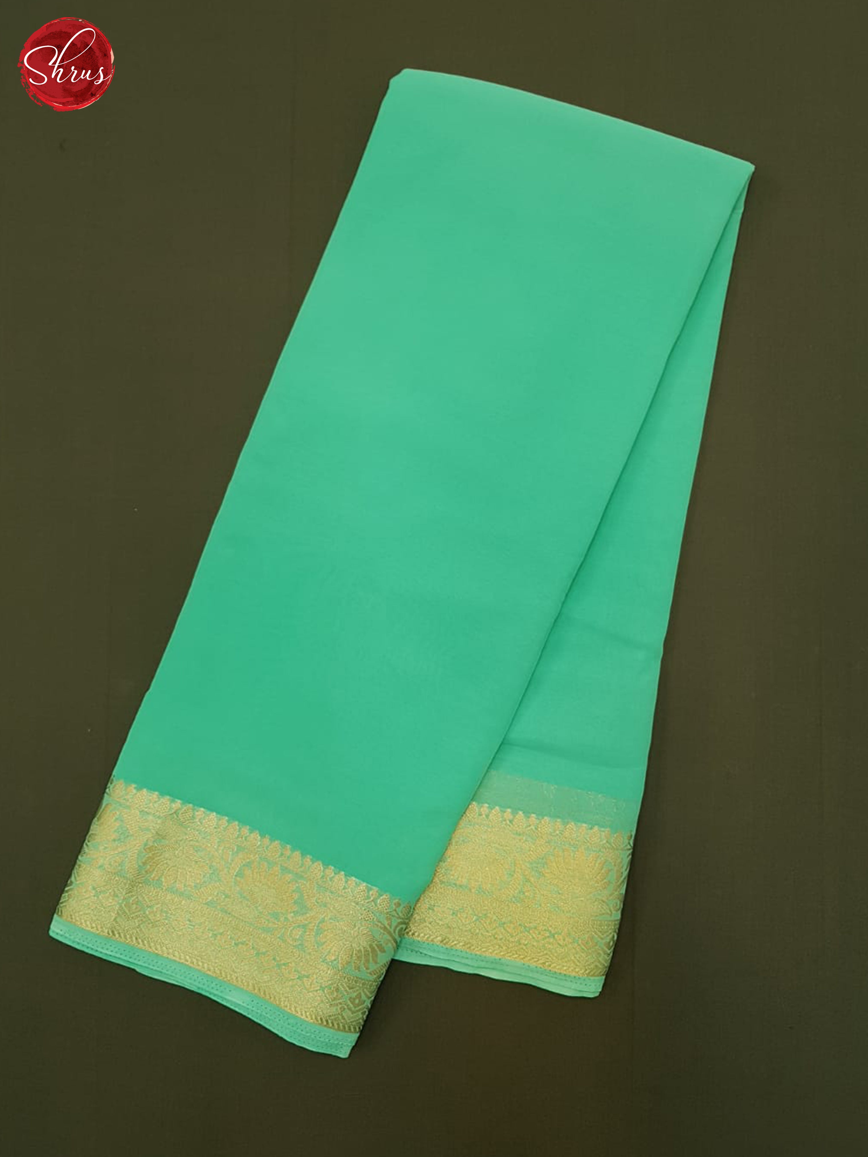 Teal Blue(Single Tone) - Semi Georgette Saree - Shop on ShrusEternity.com