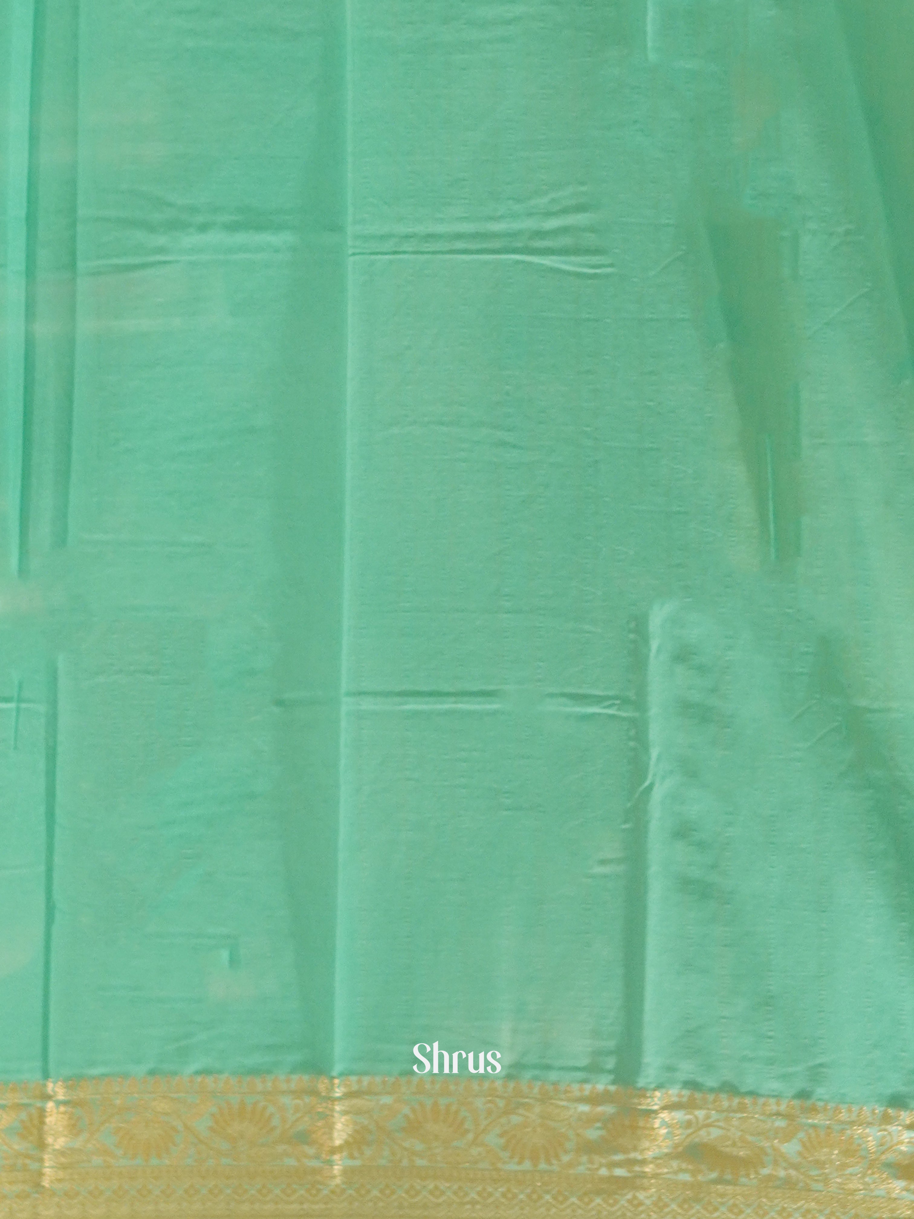 Teal Blue(Single Tone) - Semi Georgette Saree - Shop on ShrusEternity.com
