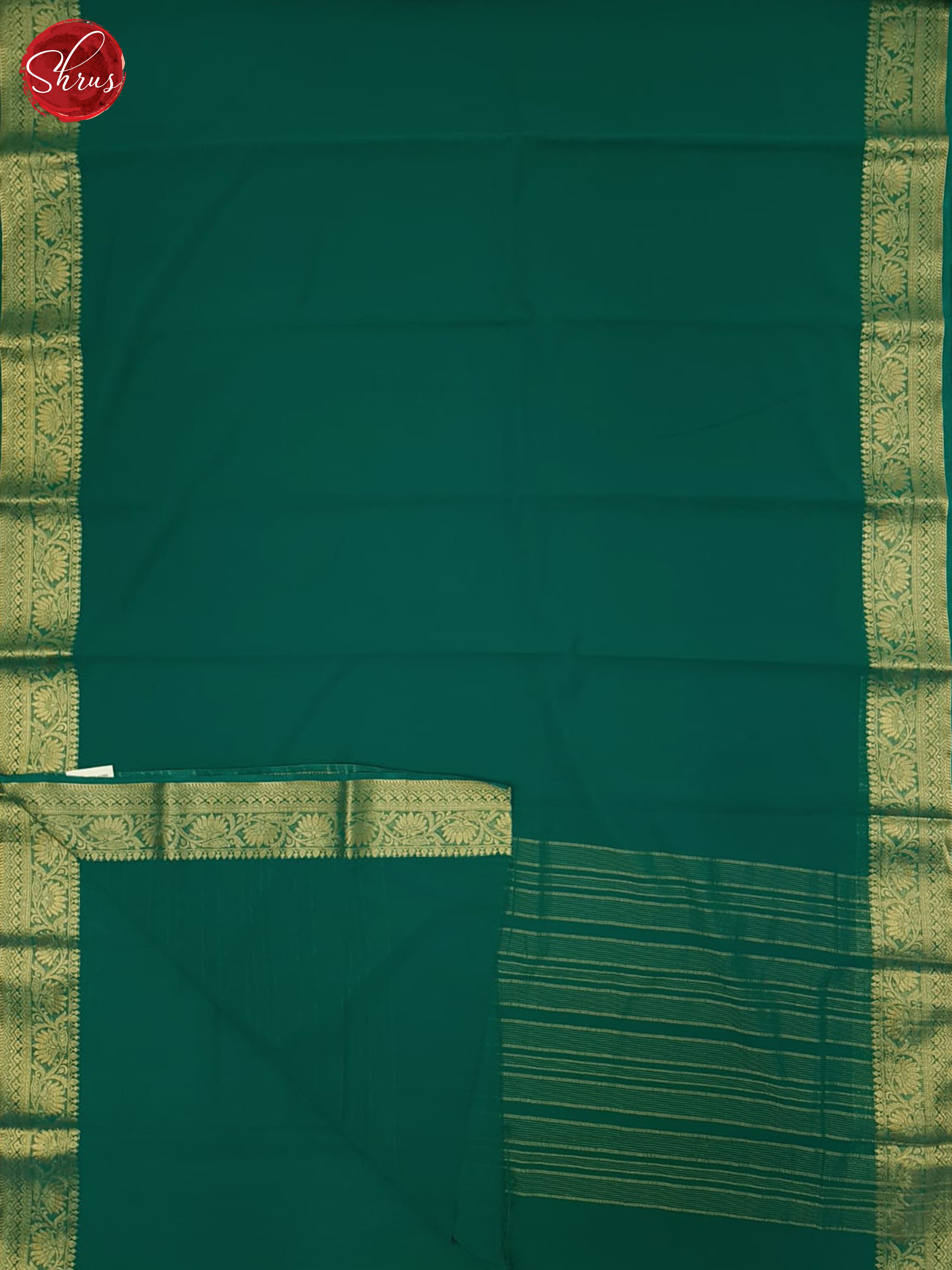 Green(Single Tone) - Semi Georgette Saree - Shop on ShrusEternity.com