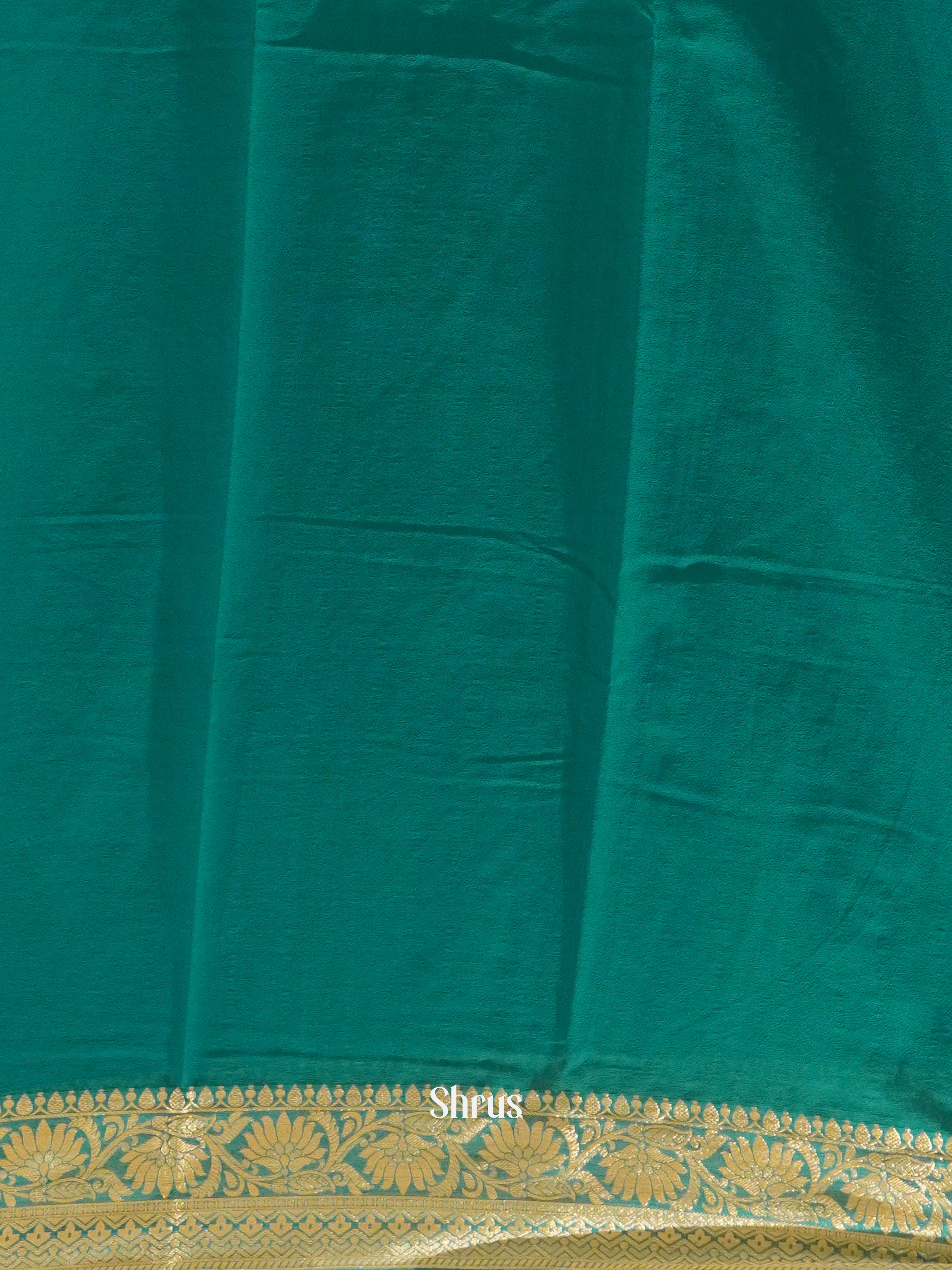 Green(Single Tone) - Semi Georgette Saree - Shop on ShrusEternity.com