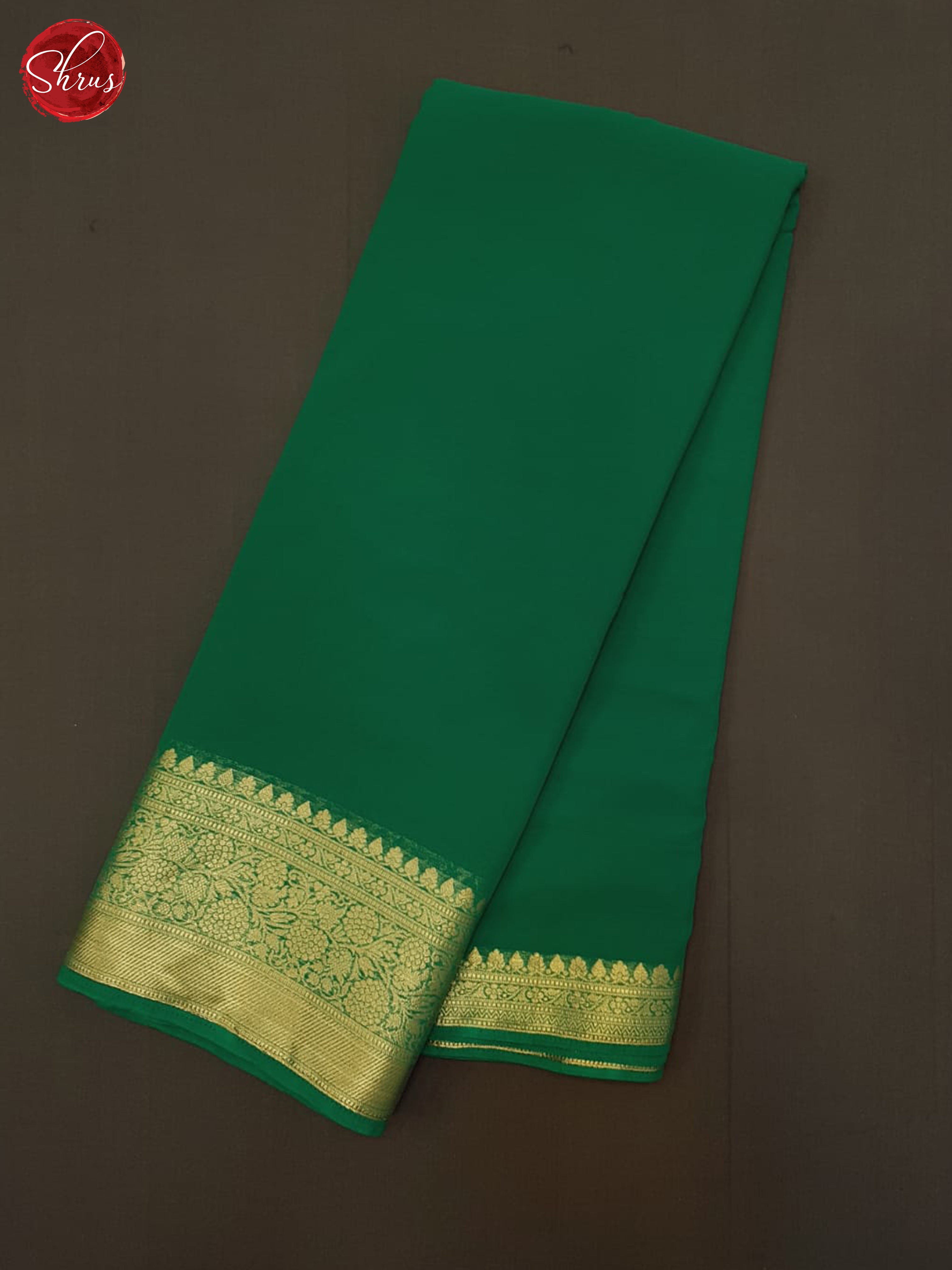Green(Single Tone) - Semi Georgette Saree - Shop on ShrusEternity.com